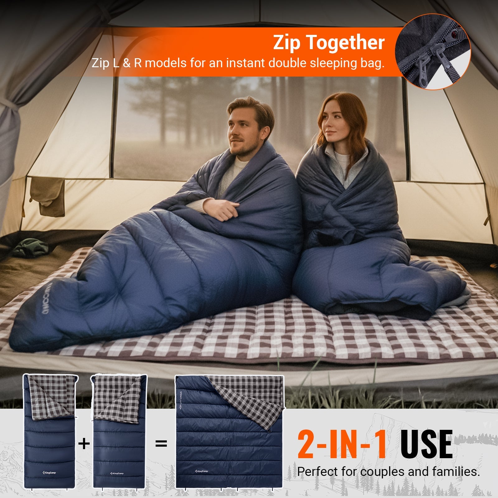 kingcamp-snowflake-400-flannel-single-sleeping-bag image 5