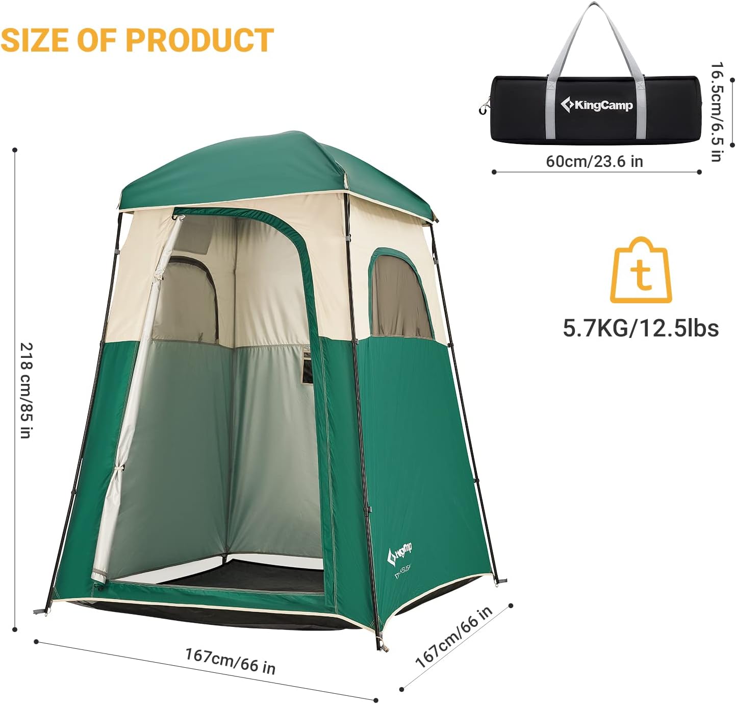 kingcamp-single-room-shower-tent-with-solar-shower-set image 3