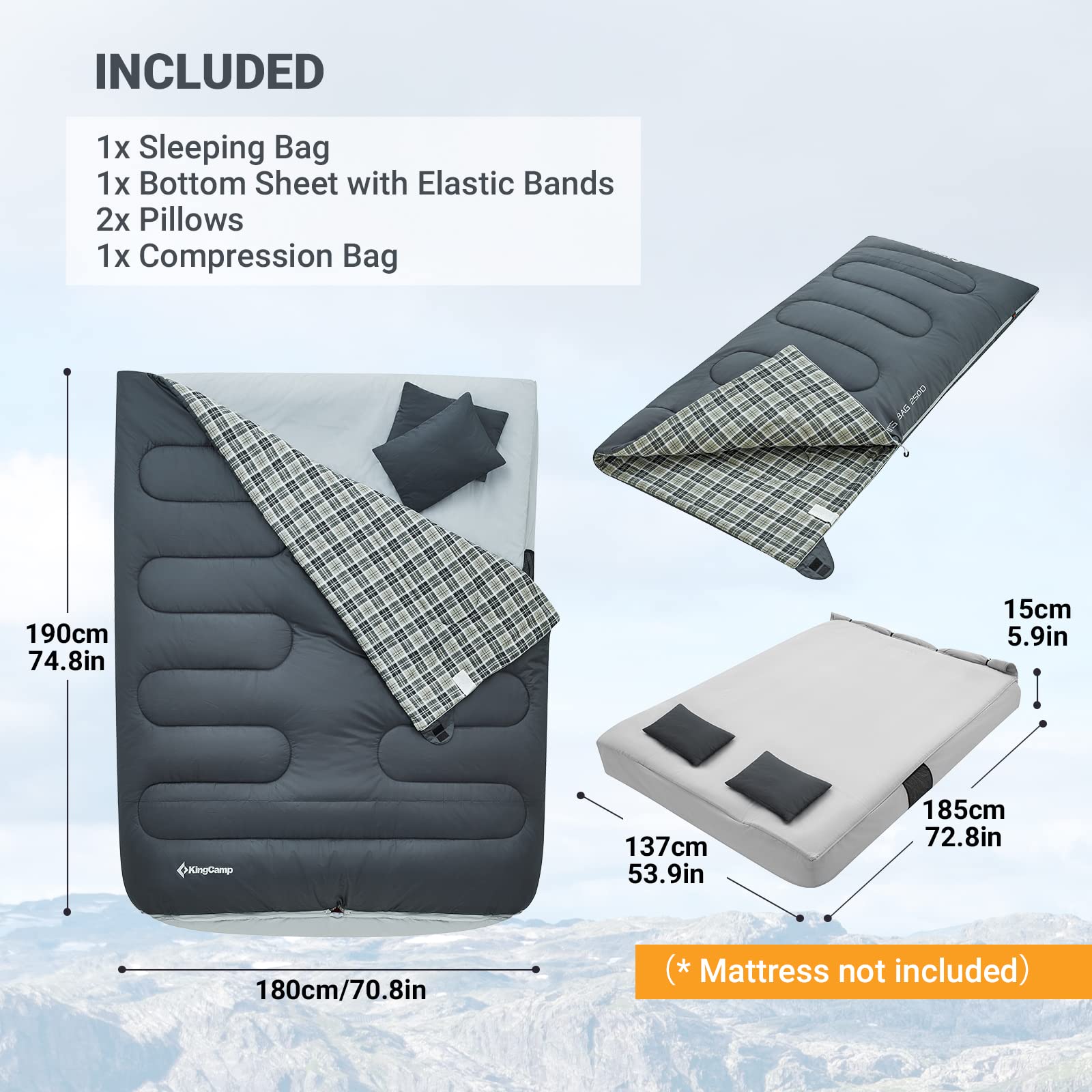 kingcamp-airbed-queen-size-double-sleeping-bag image 4