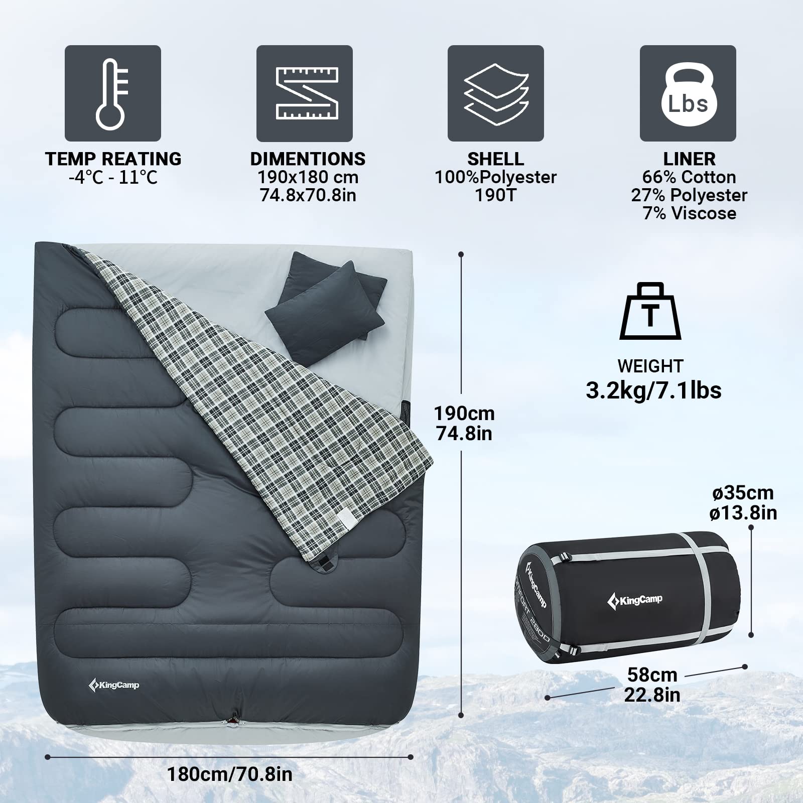 kingcamp-airbed-queen-size-double-sleeping-bag image 5