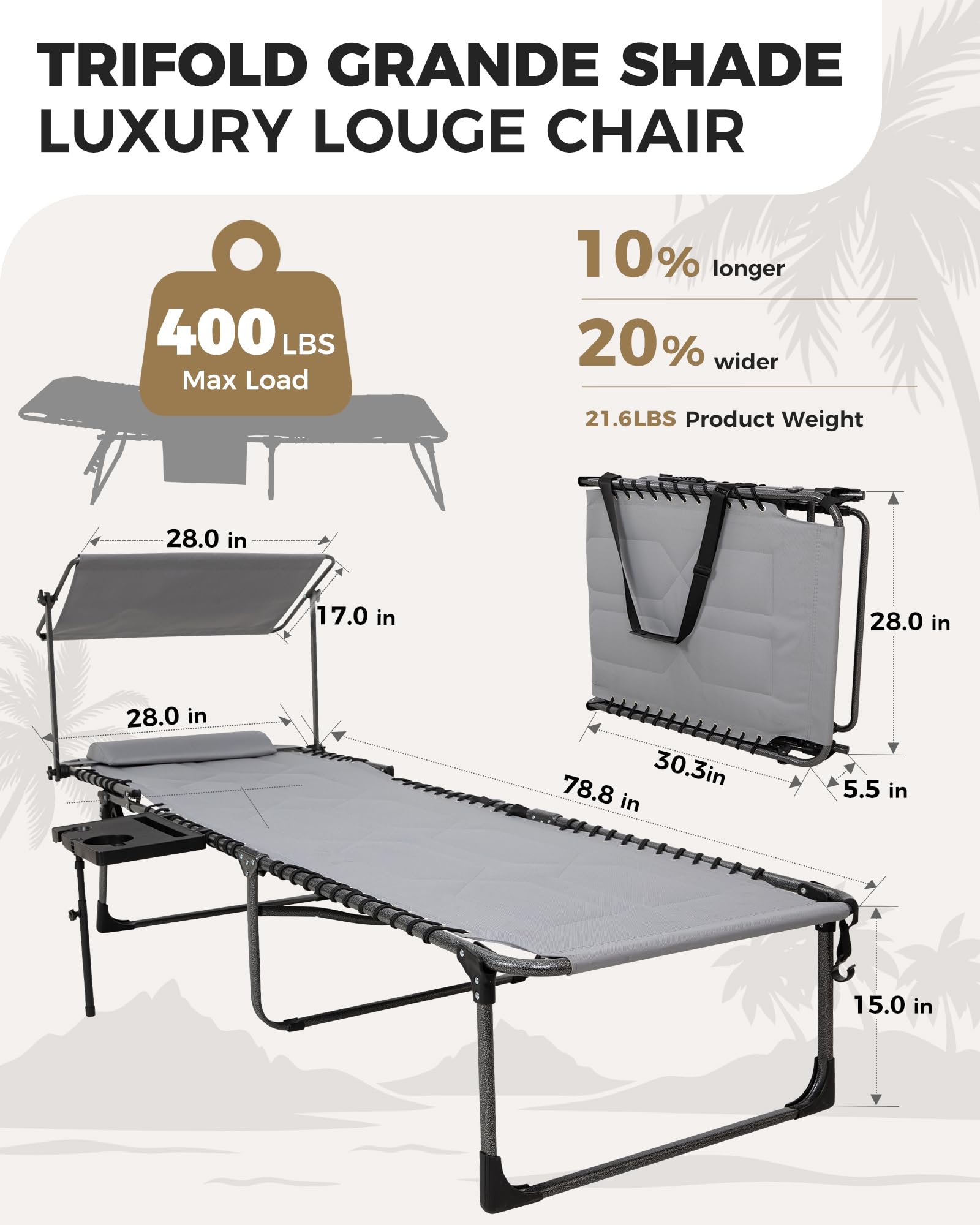 kingcamp-magnolia-b20-plus-folding-lounge-chair-5-position-recline-with-sunshade image 7