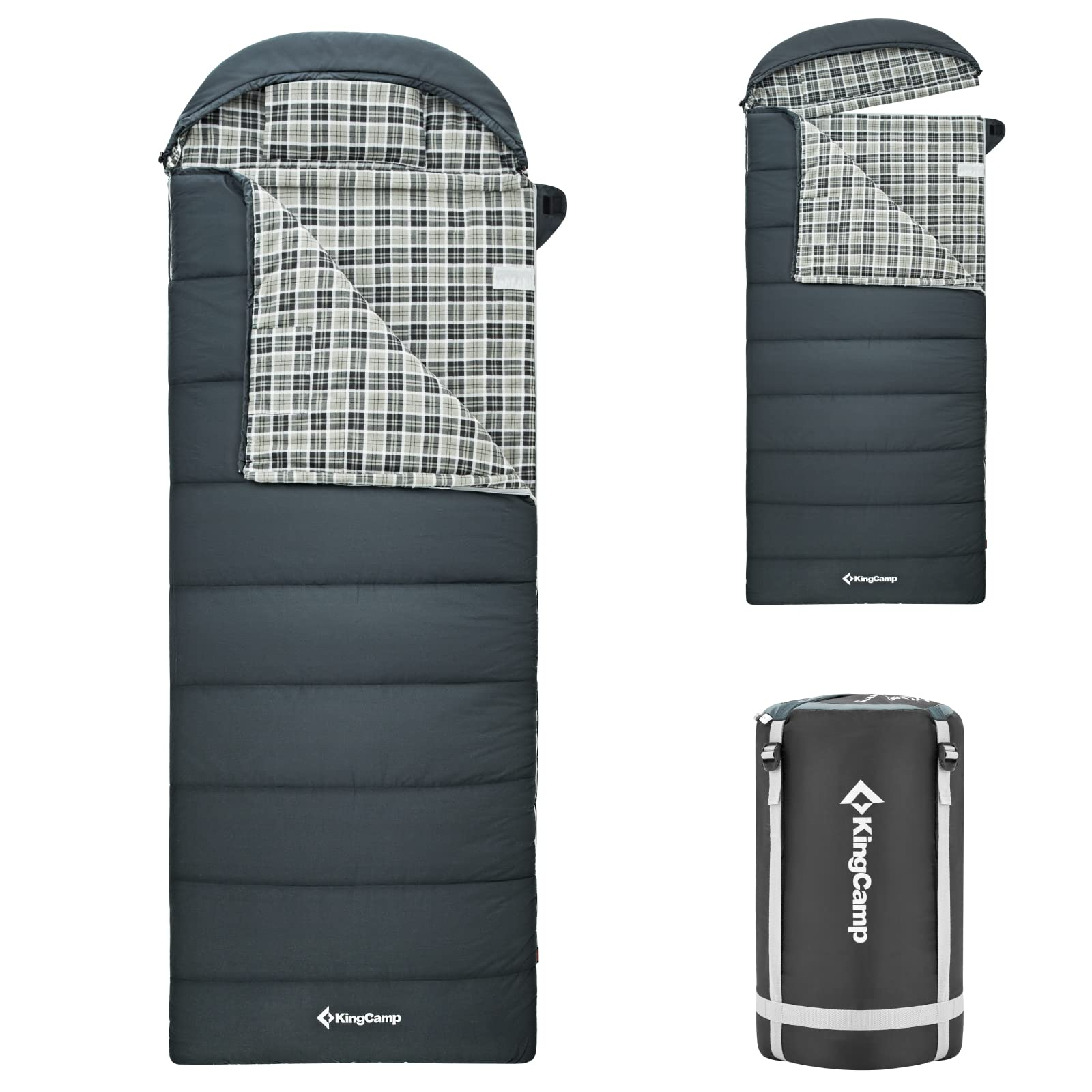 kingcamp-sports-hunter-sleeping-bag-single-or-double-3-season-synthetic-for-camp image 1