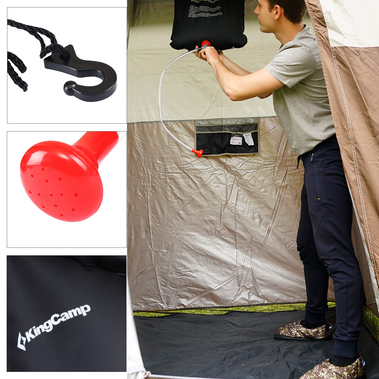 kingcamp-single-shower-tent-with-camping-solar-shower image 8