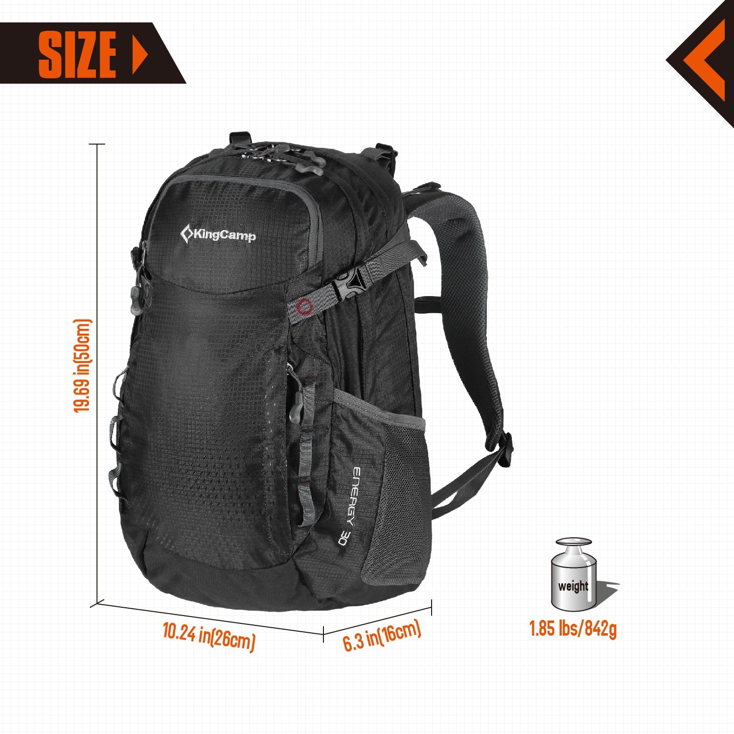 kingcamp-30l-waterproof-hiking-camping-backpack image 2