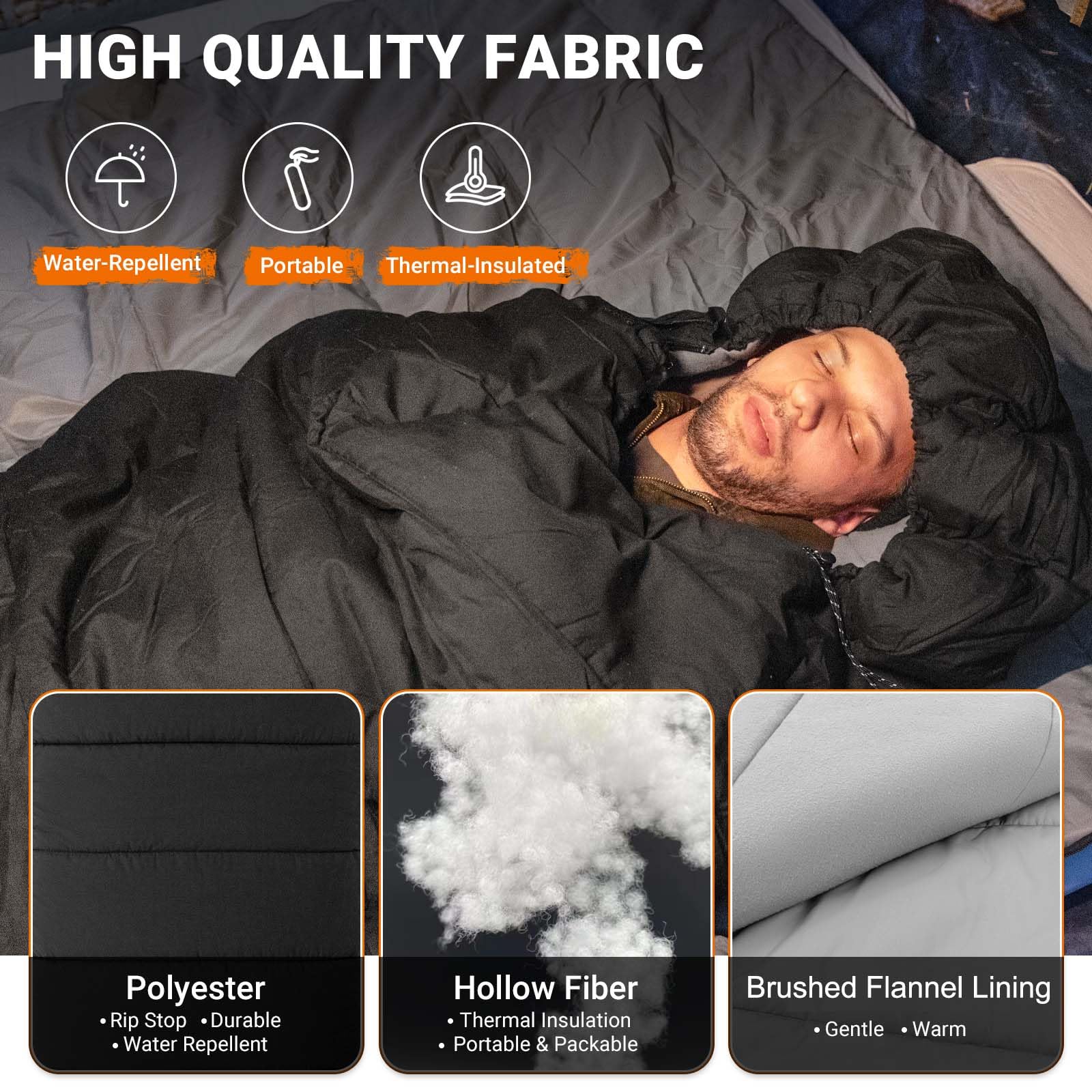 kingcamp-32f-kauai-400-3-in-1-sleeping-bag-envelope-style-with-removable-blanket image 4