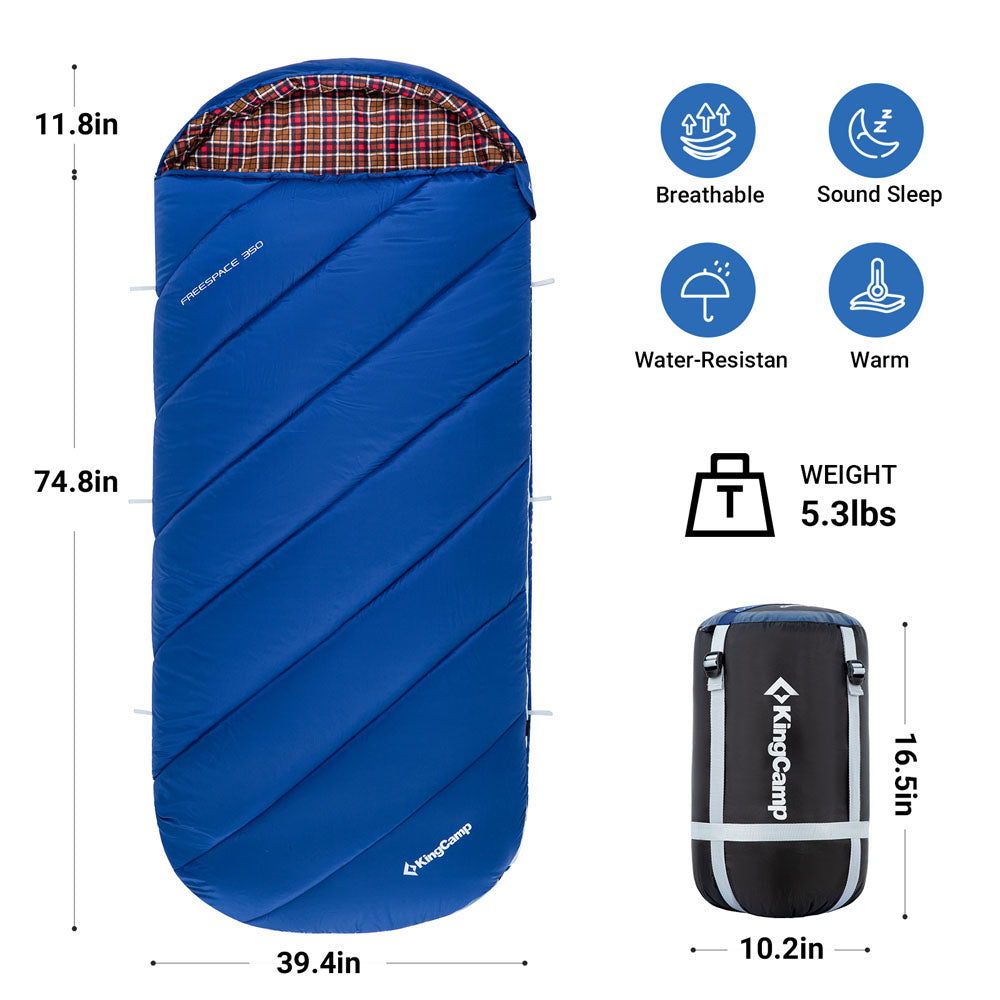 kingcamp-350g-filling-plus-size-3-4-season-navy-sleeping-bag image 6