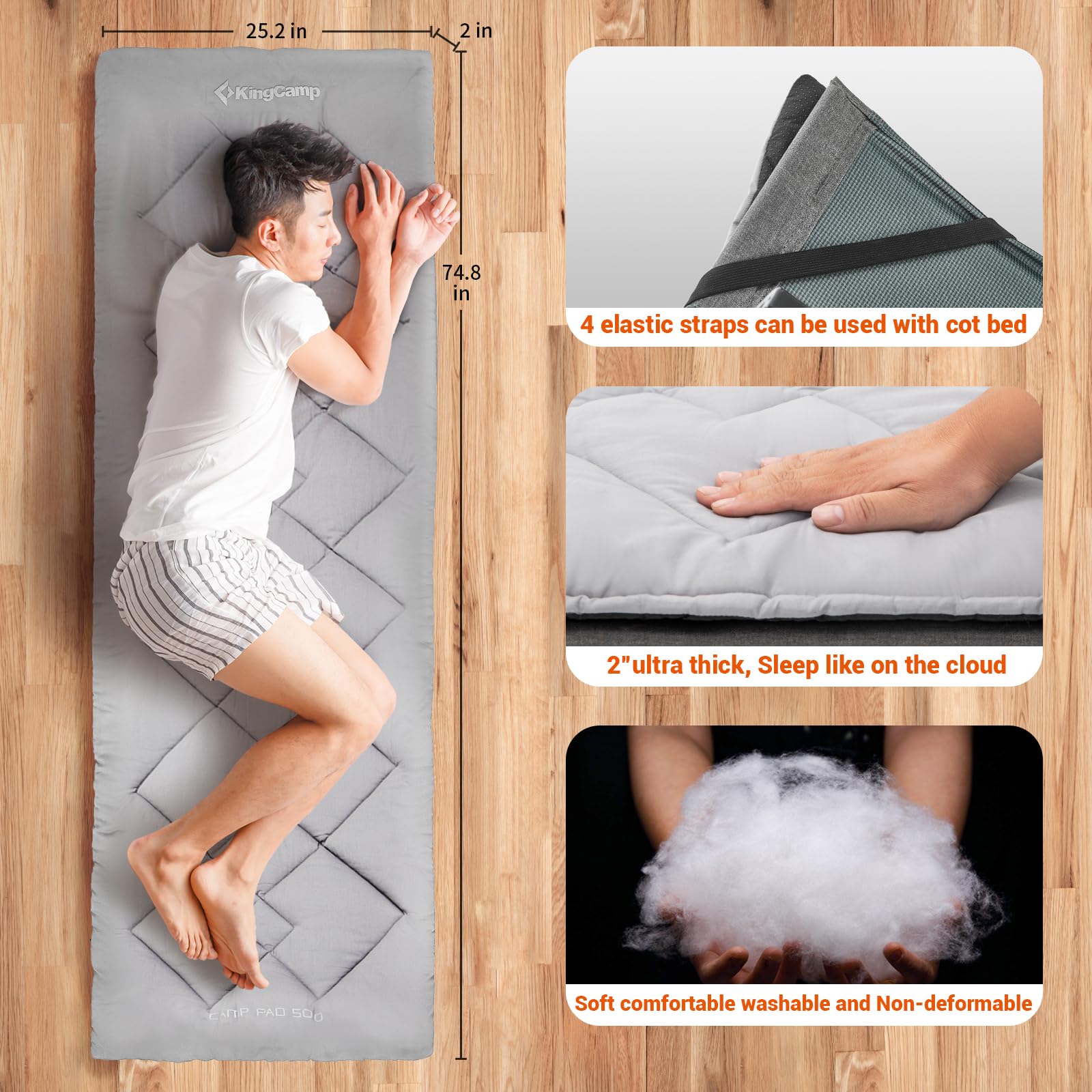 kingcamp-extra-thick-camping-sleeping-pad-cotton-mat image 2