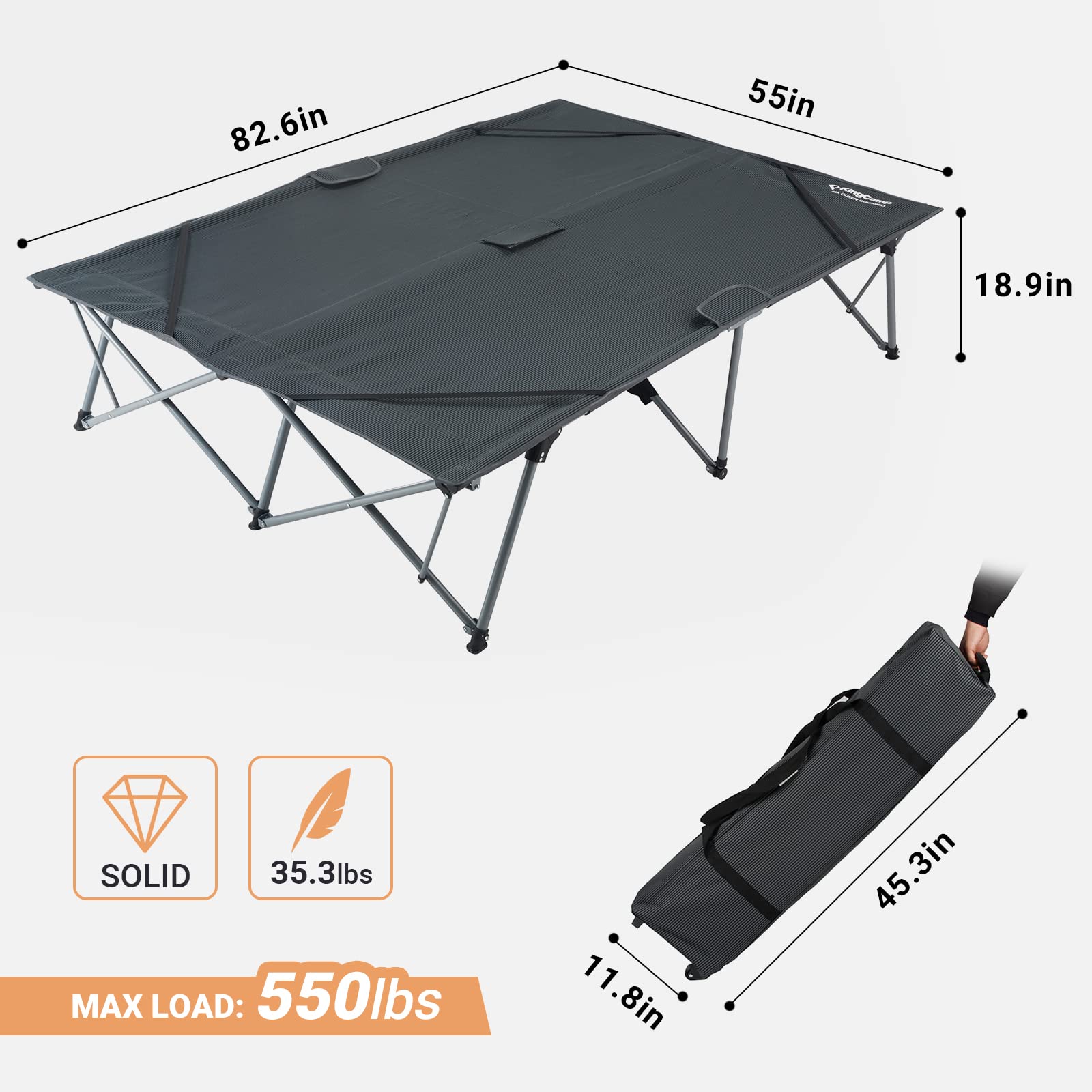 kingcamp-luxury-double-folding-camping-cot image 4