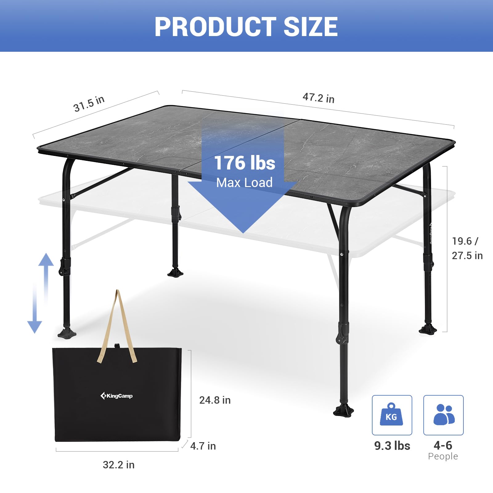 kingcamp-meteoritem-p10-fiberglass-camping-table-with-sliding-rail-system image 2