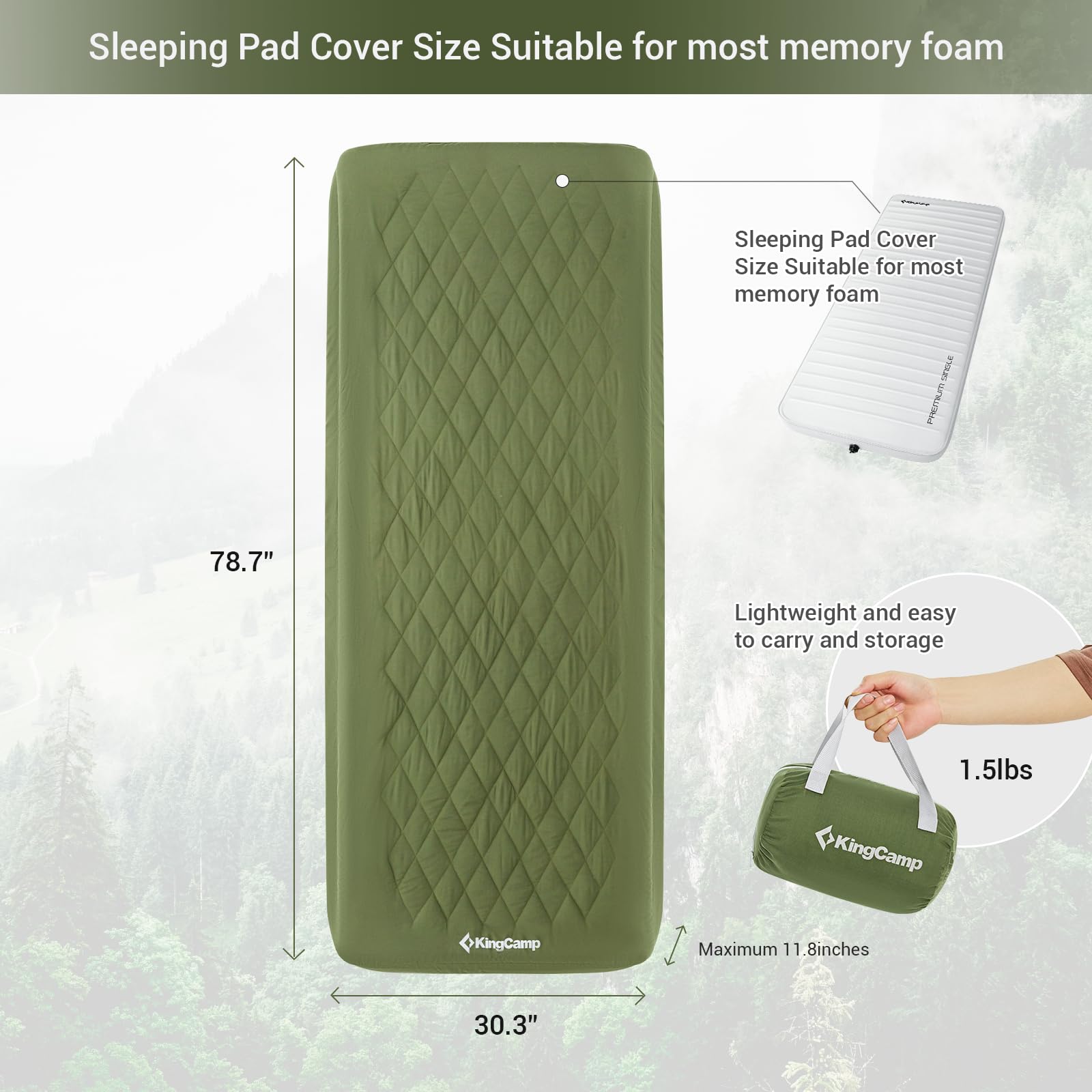 kingcamp-single-person-cotton-mattress-cover-1-2-360-protection-for-air-mattress image 2