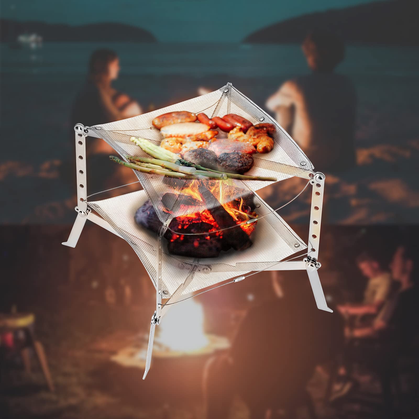 kingcamp-folding-campfire-grill-portable-iron-fire-pit-camping-cooktop-with-carr image 3