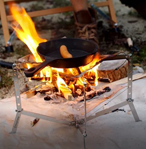 kingcamp-folding-campfire-grill-portable-iron-fire-pit-camping-cooktop-with-carr image 5