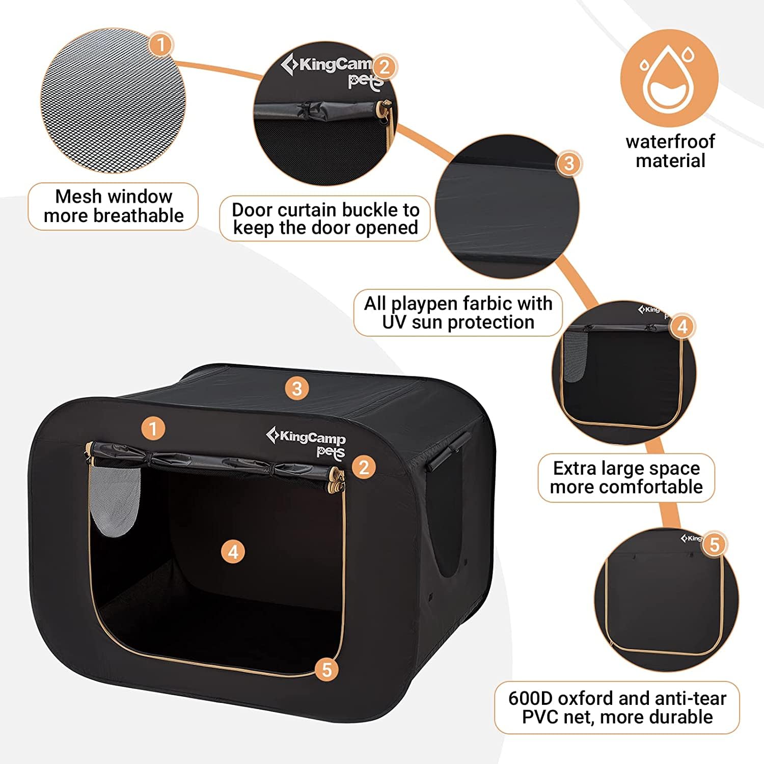 kingcamp-pets-pop-up-pet-tent-xxl image 5
