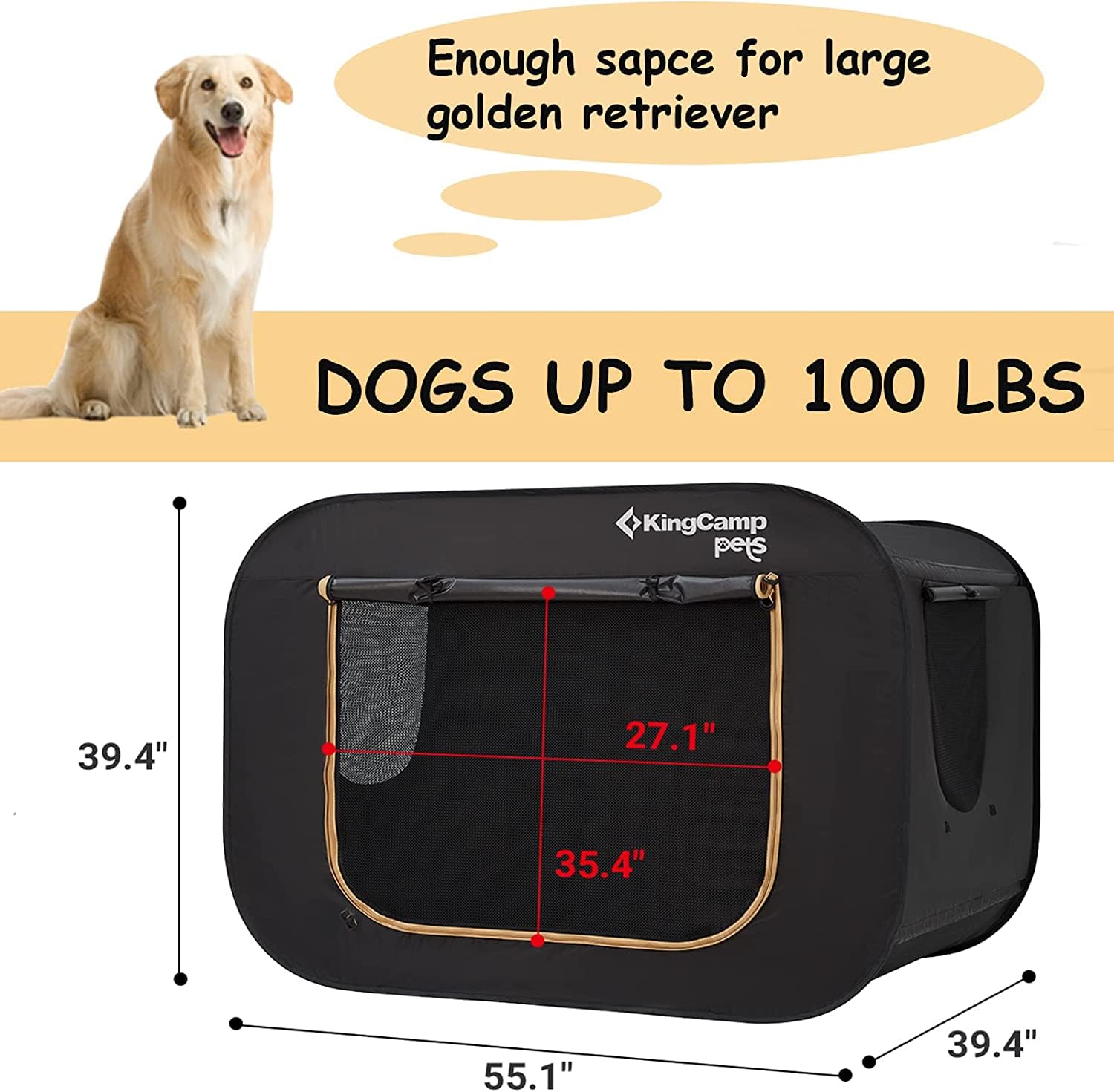 kingcamp-pets-pop-up-pet-tent-xxl image 2