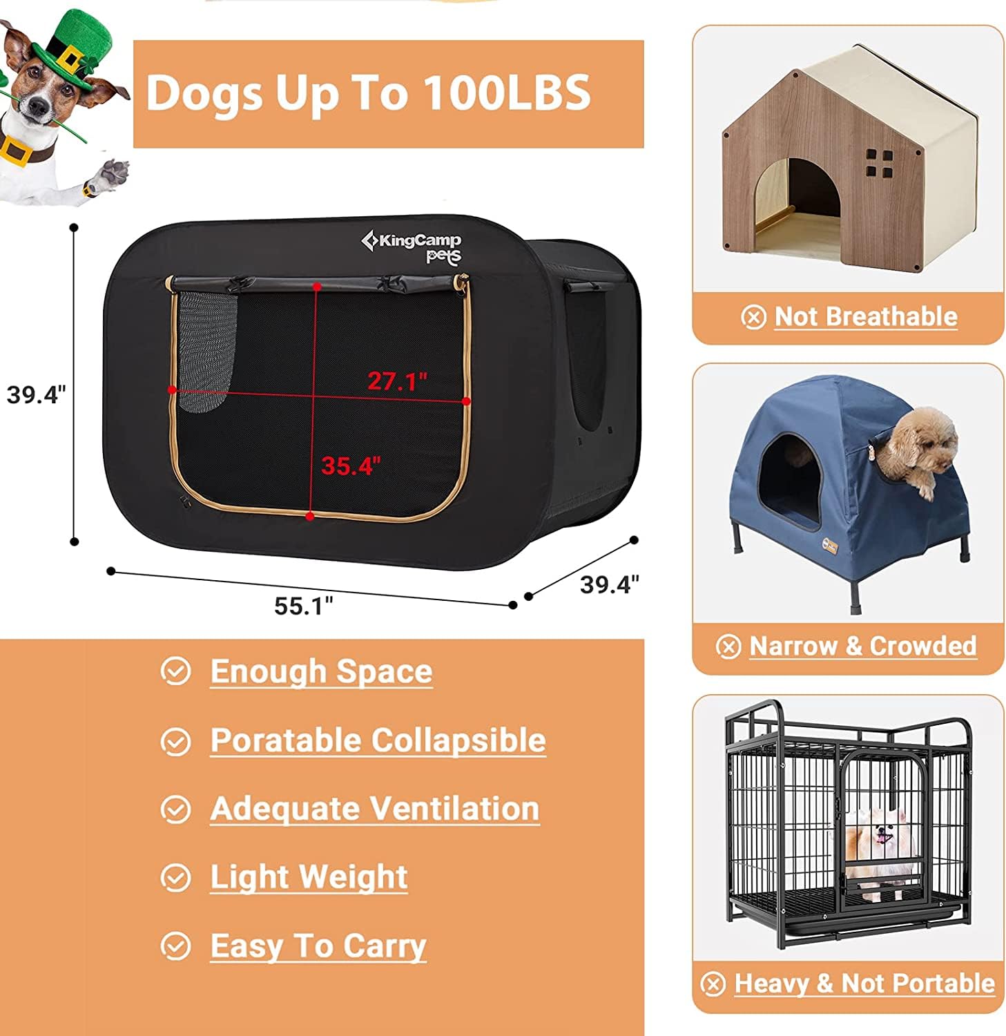 kingcamp-pets-pop-up-pet-tent-xxl image 3