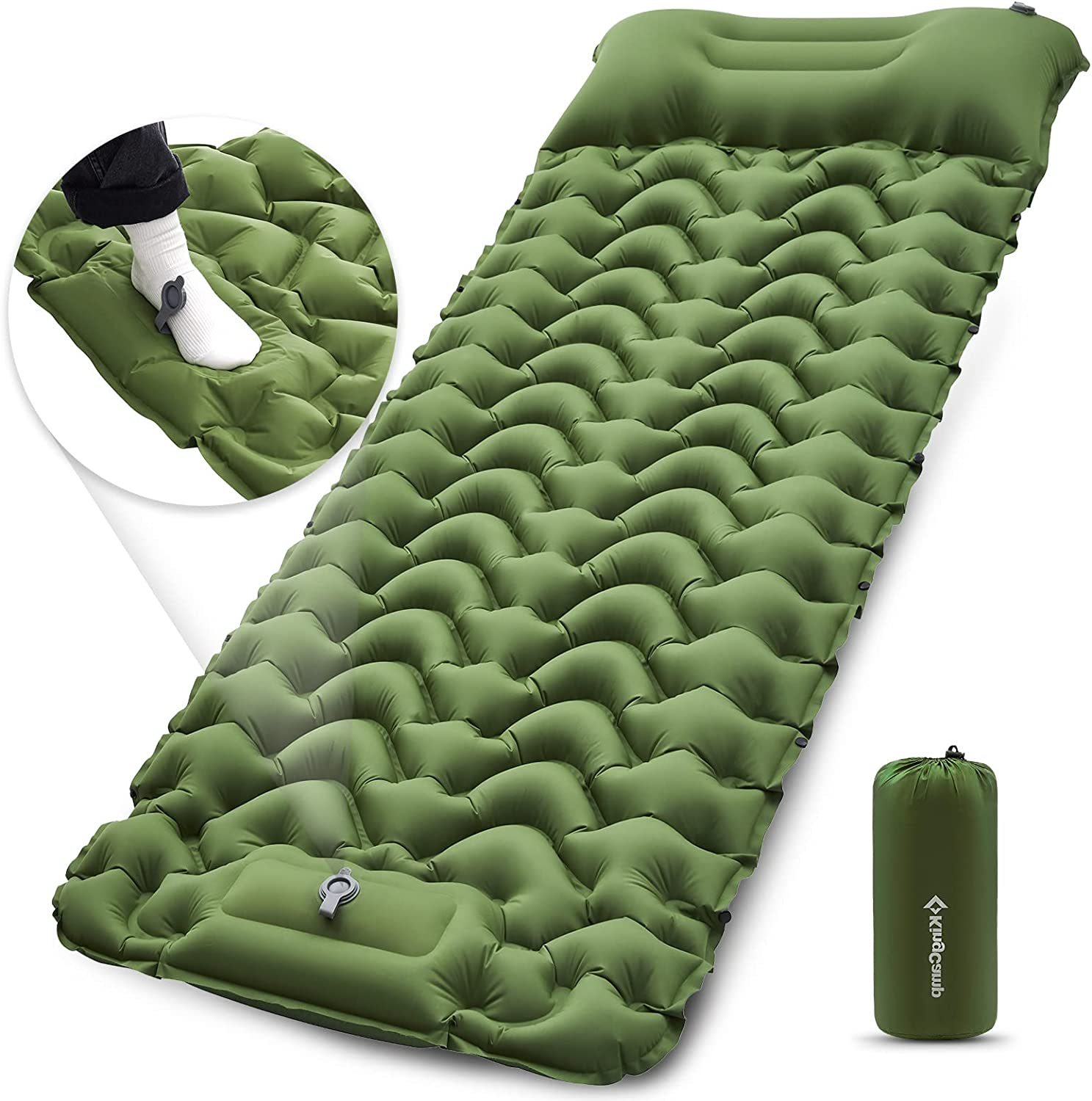kingcamp-ultralight-self-inflating-sleeping-pad-with-built-in-foot-pump-and-pill image 1