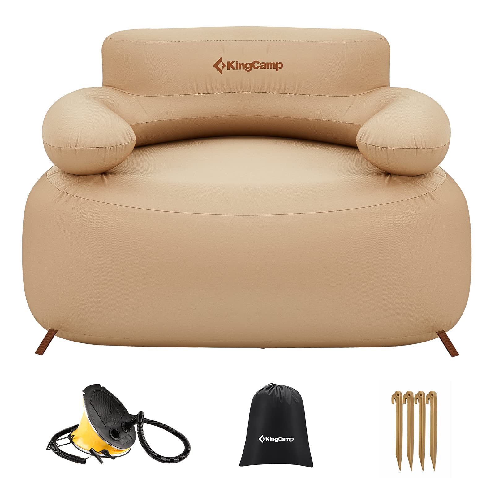 kingcamp-premium-single-inflatable-sofa-chair-khaki image 1