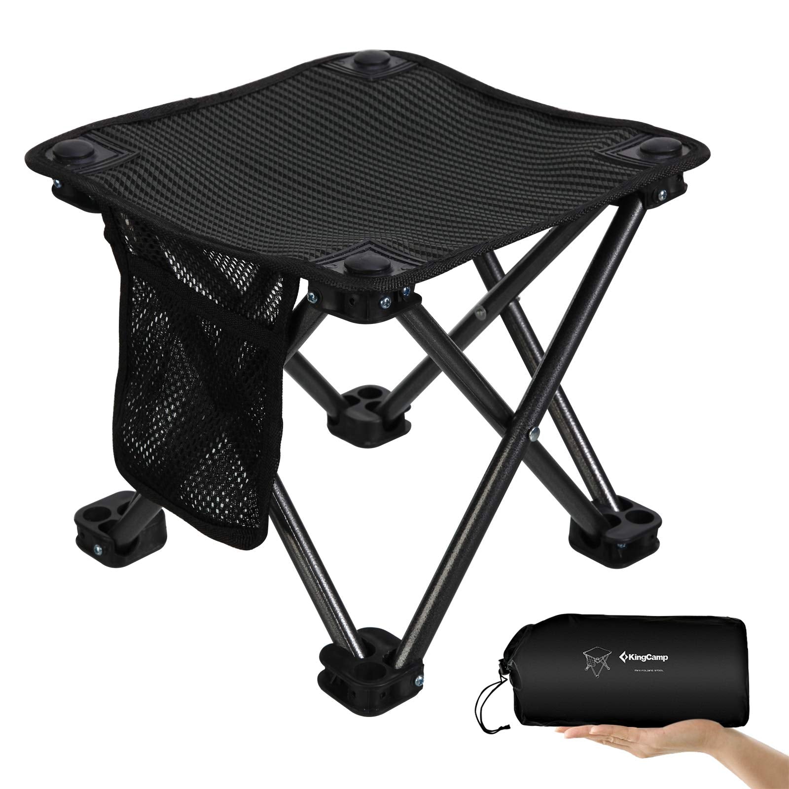 kingcamp-maza-portable-folding-camping-stool-with-side-pocket-and-carry-bag-330- image 1