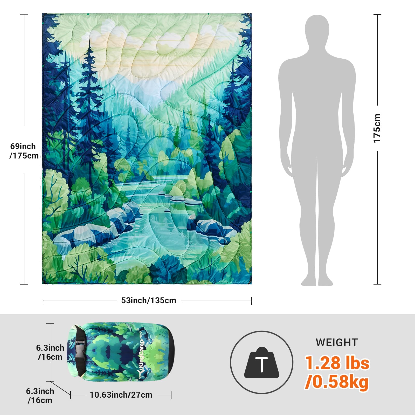kingcamp-smart-150-travel-blanket-multifunctional-throw-and-emergency-sleeping-b image 2