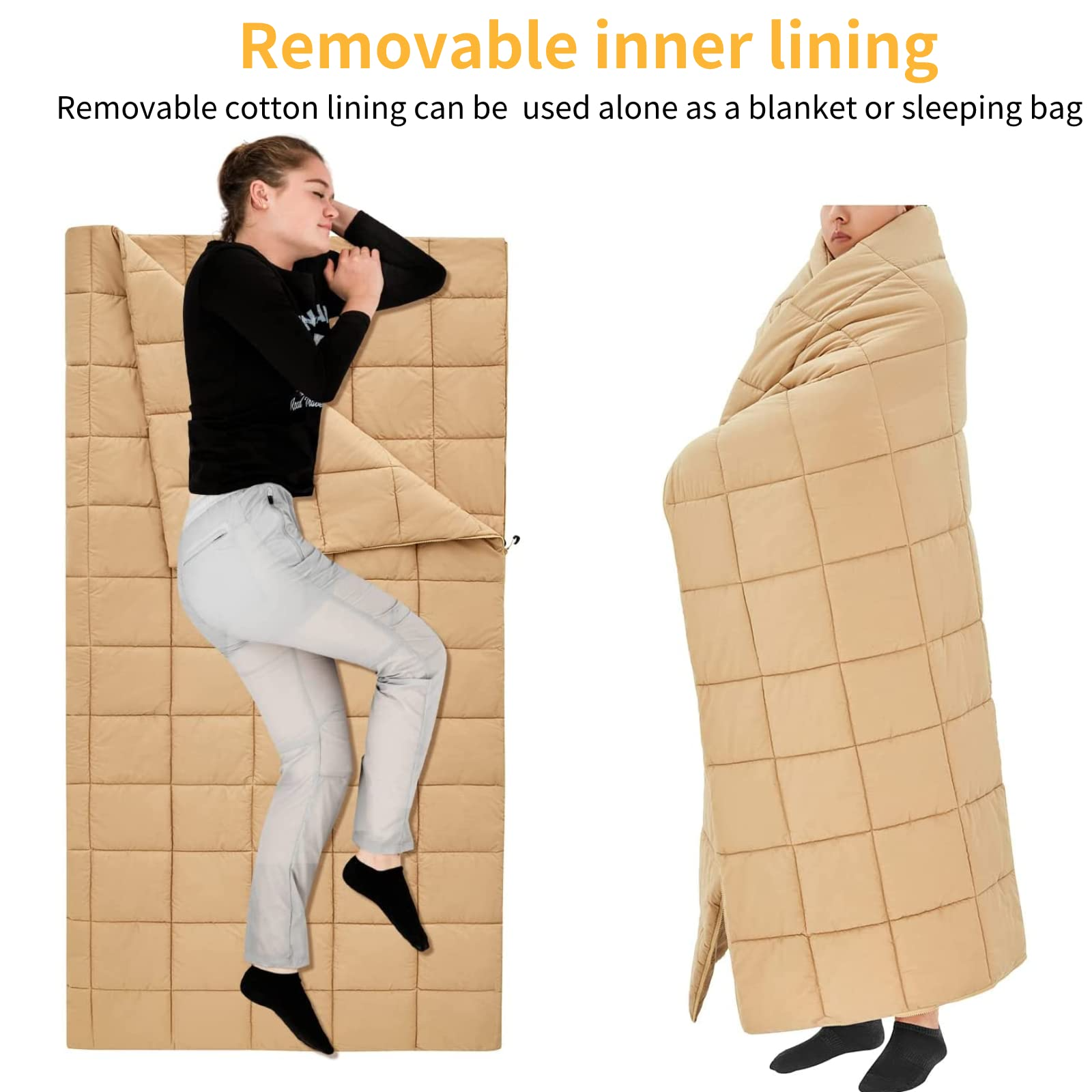 kingcamp-0-degree-flannel-sleeping-bag-3-in-1-rectangular-for-versatile-comfort image 5
