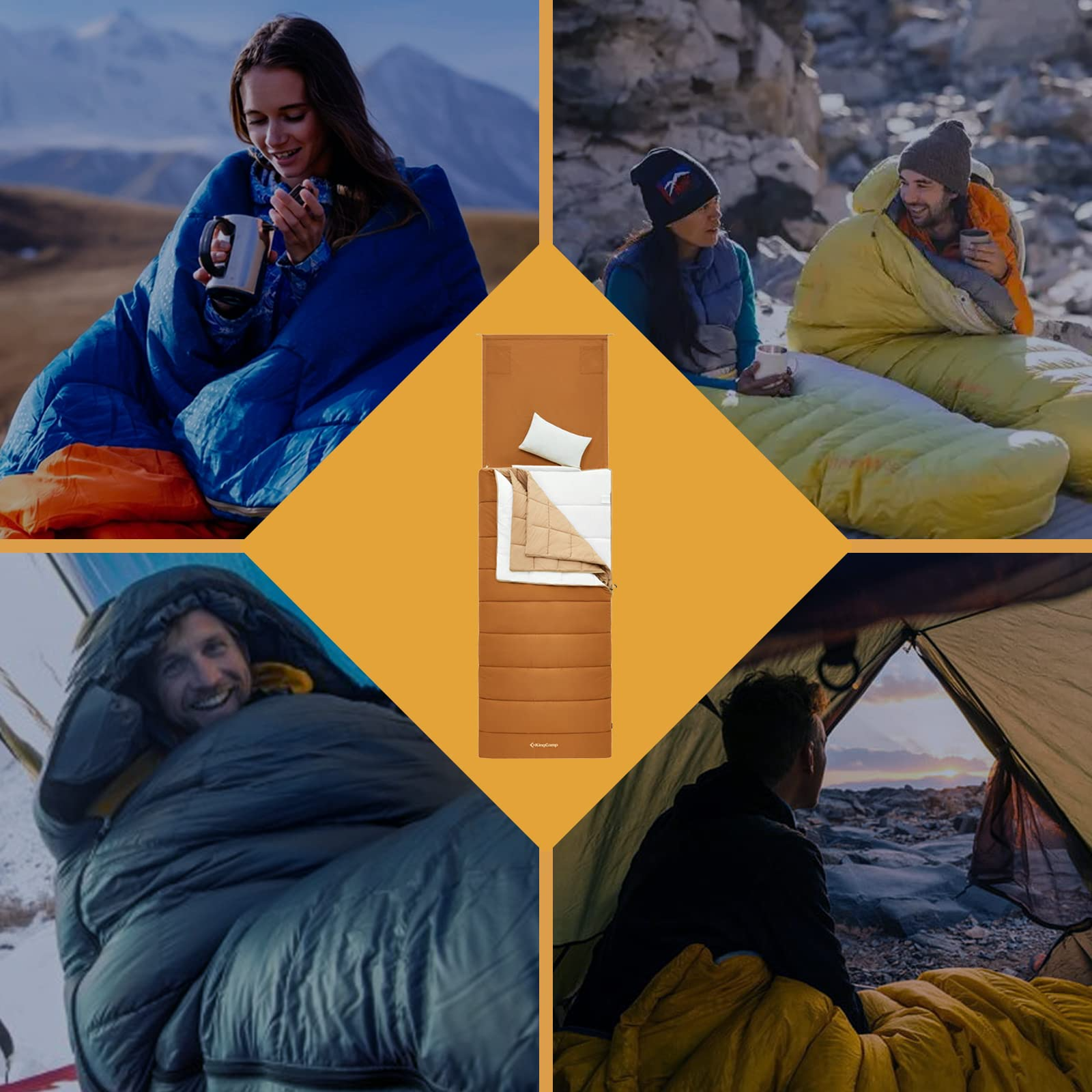 kingcamp-0-degree-flannel-sleeping-bag-3-in-1-rectangular-for-versatile-comfort image 2