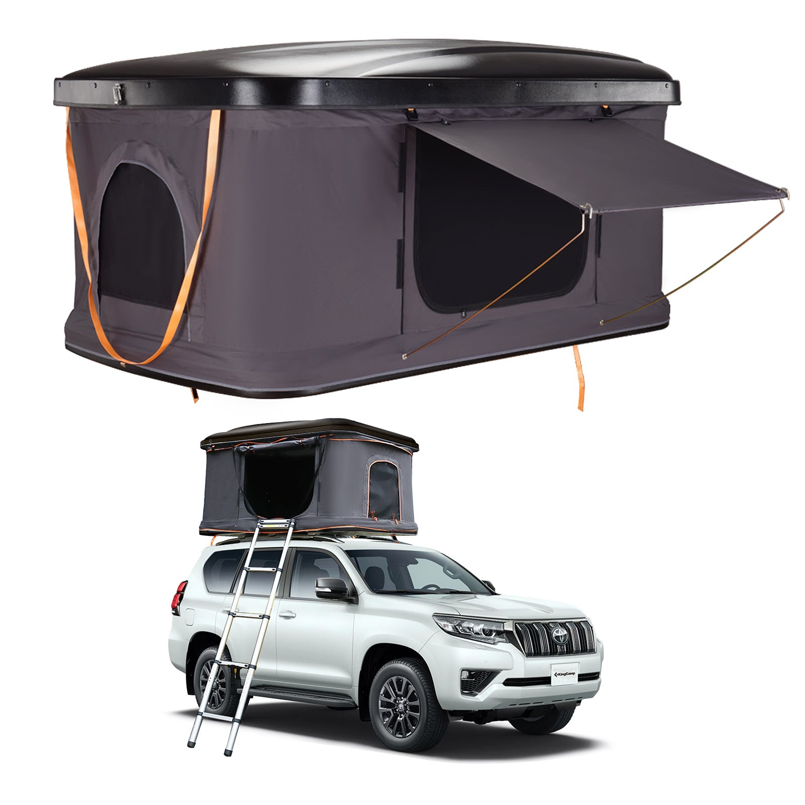 kingcamp-2-person-hard-shell-rooftop-tent-pre-assembled-with-sunshade-mesh image 7