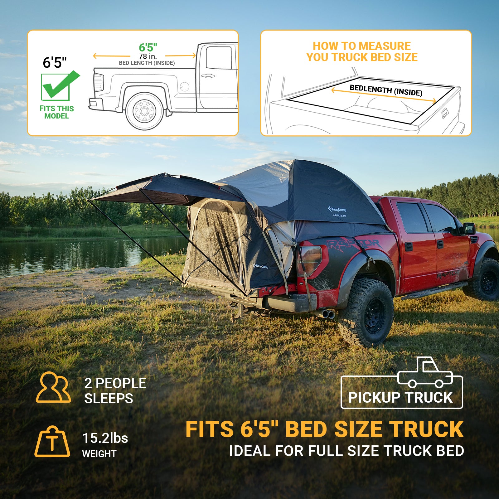 kingcamp-2-person-6-5-truck-bed-tent-with-removable-awning-quick-setup-in-15-min image 5