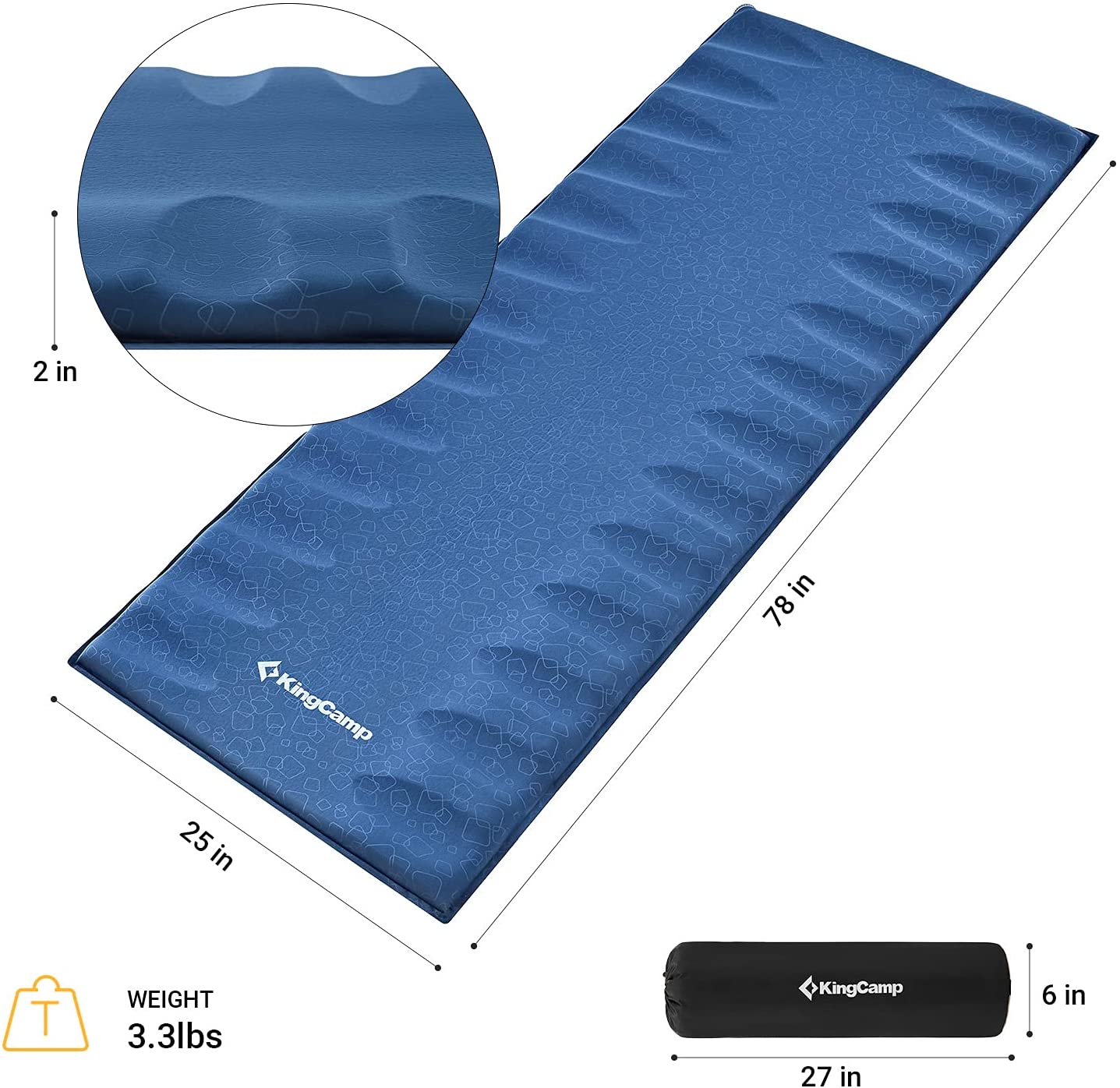 kingcamp-3d-self-inflating-ultralight-sleeping-pad-1-person-insulated-pad-bogo-e image 3