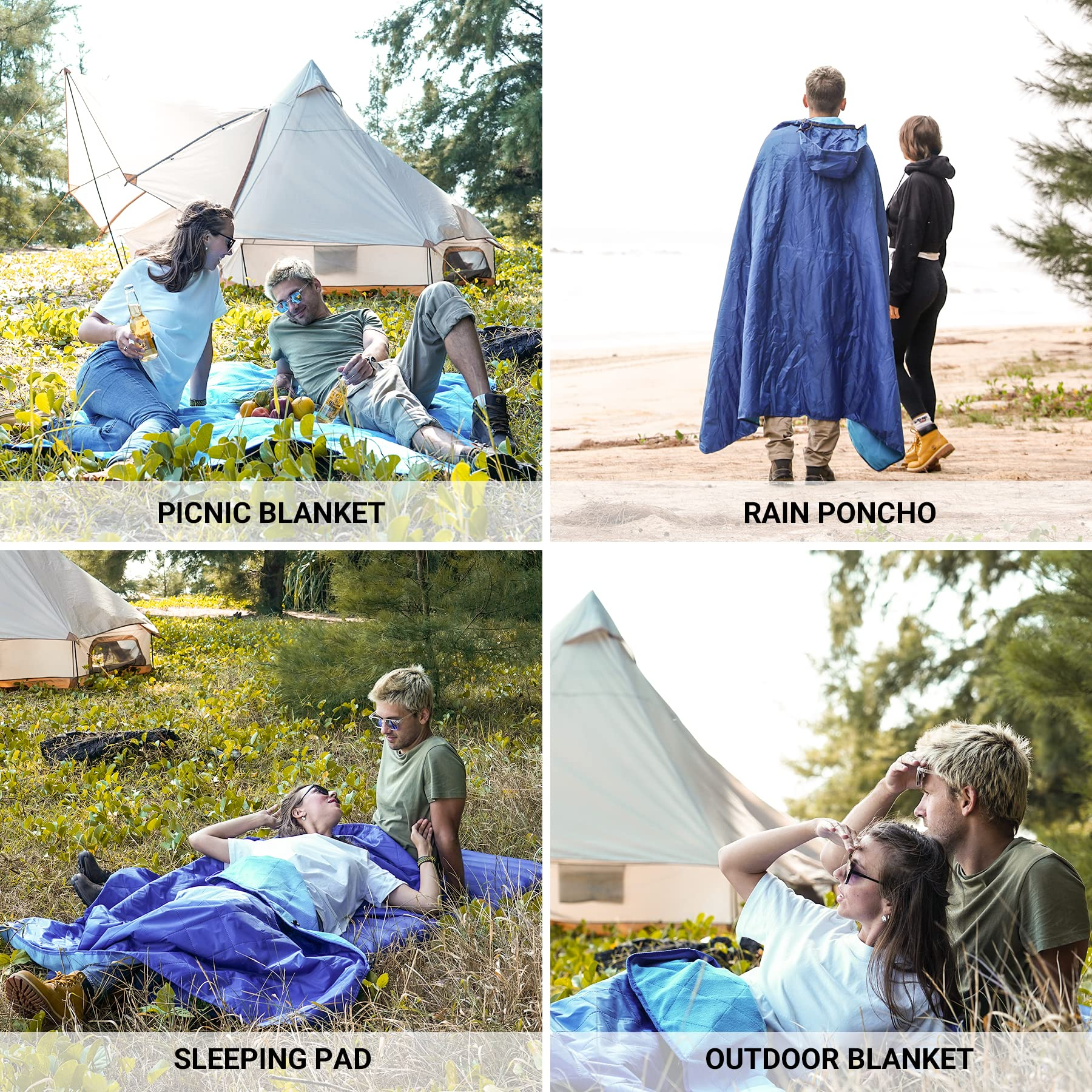 kingcamp-3-in-1-camping-stadium-hooded-blanket-waterproof-sandproof-portable image 7