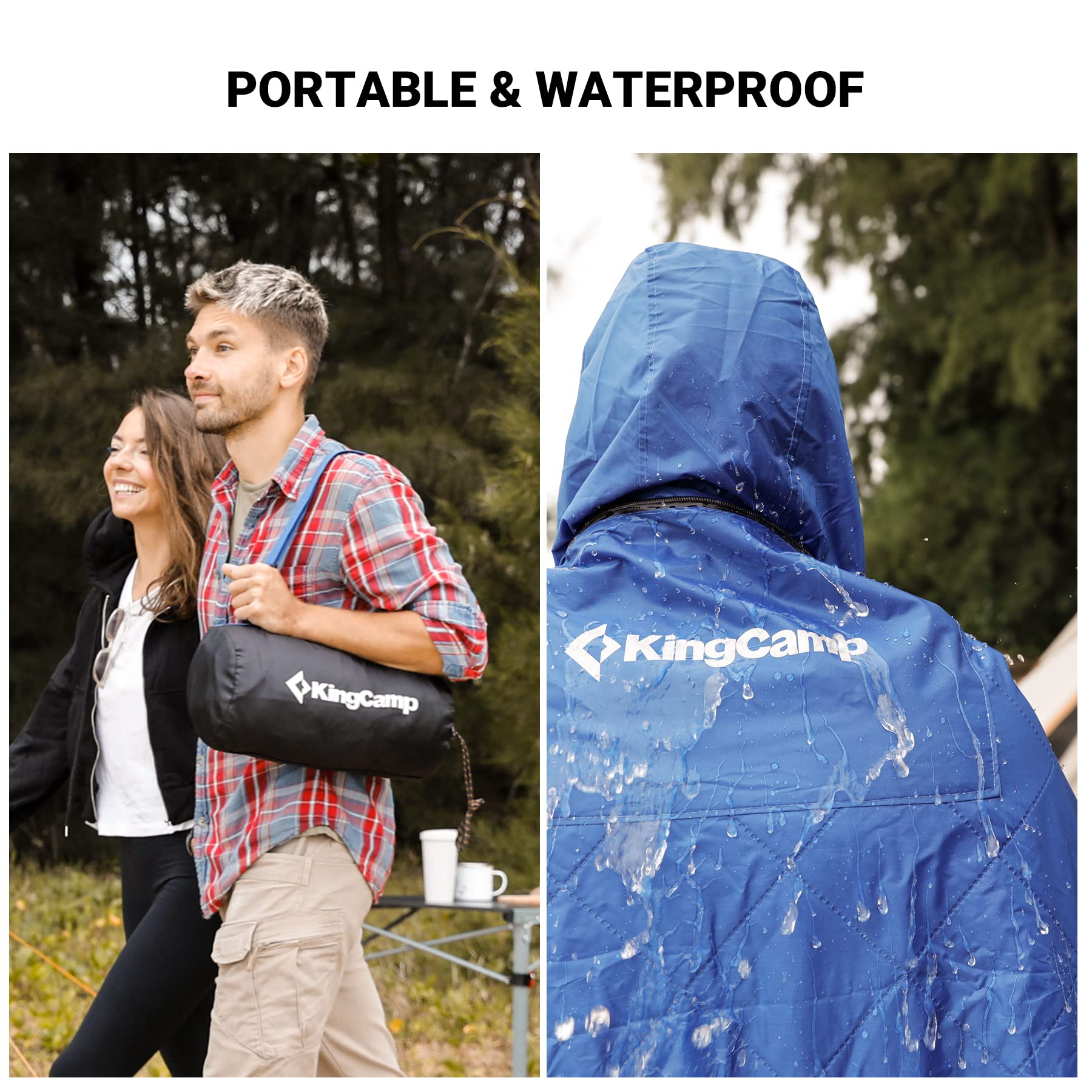 kingcamp-3-in-1-camping-stadium-hooded-blanket-waterproof-sandproof-portable image 8