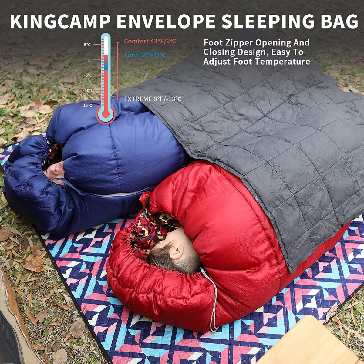 kingcamp-3-season-0-degree-camping-sleeping-bag-synthetic-insulation-double-zip image 5