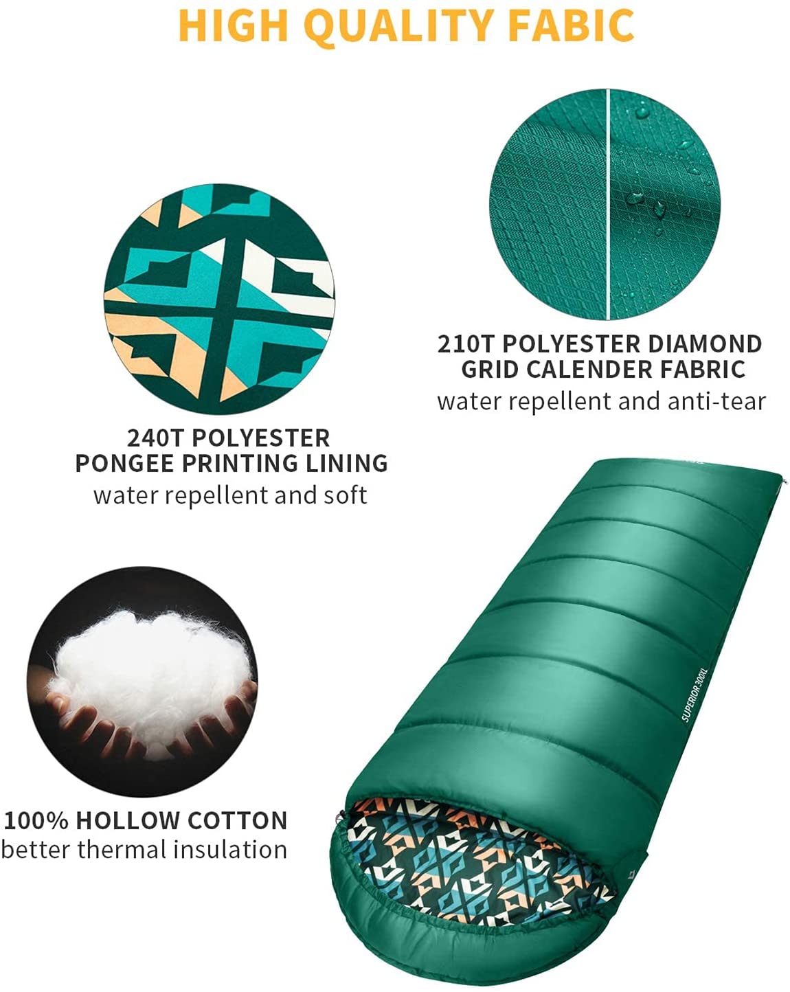 kingcamp-3-season-camping-sleeping-bag-lightweight-hollow-cotton-insulation image 6
