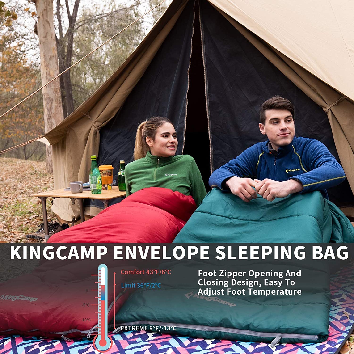 kingcamp-3-season-camping-sleeping-bag-lightweight-hollow-cotton-insulation image 8