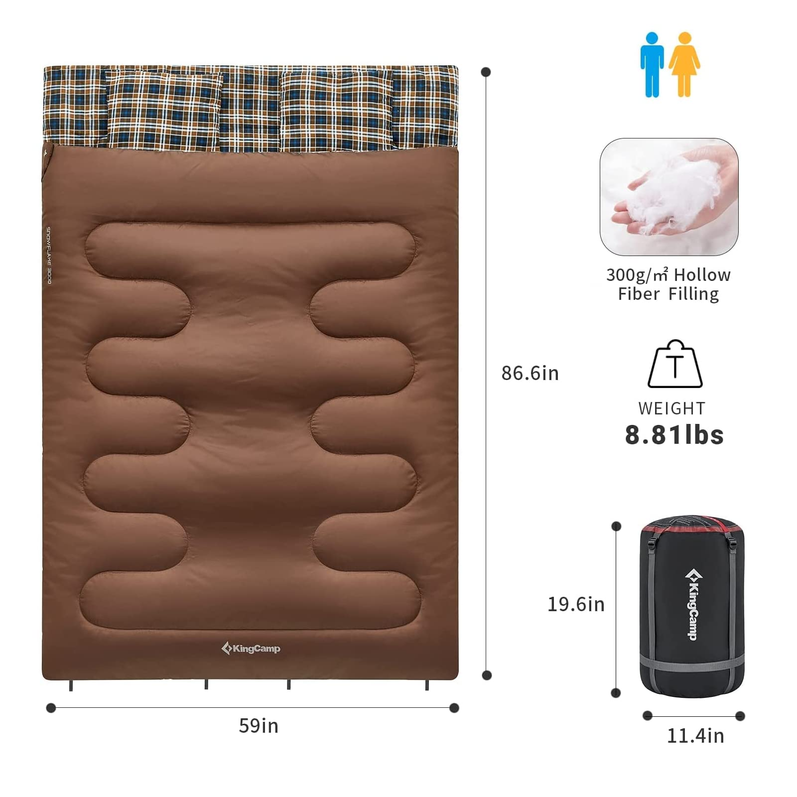 kingcamp-snowflake-300d-double-flannel-sleeping-bag image 6