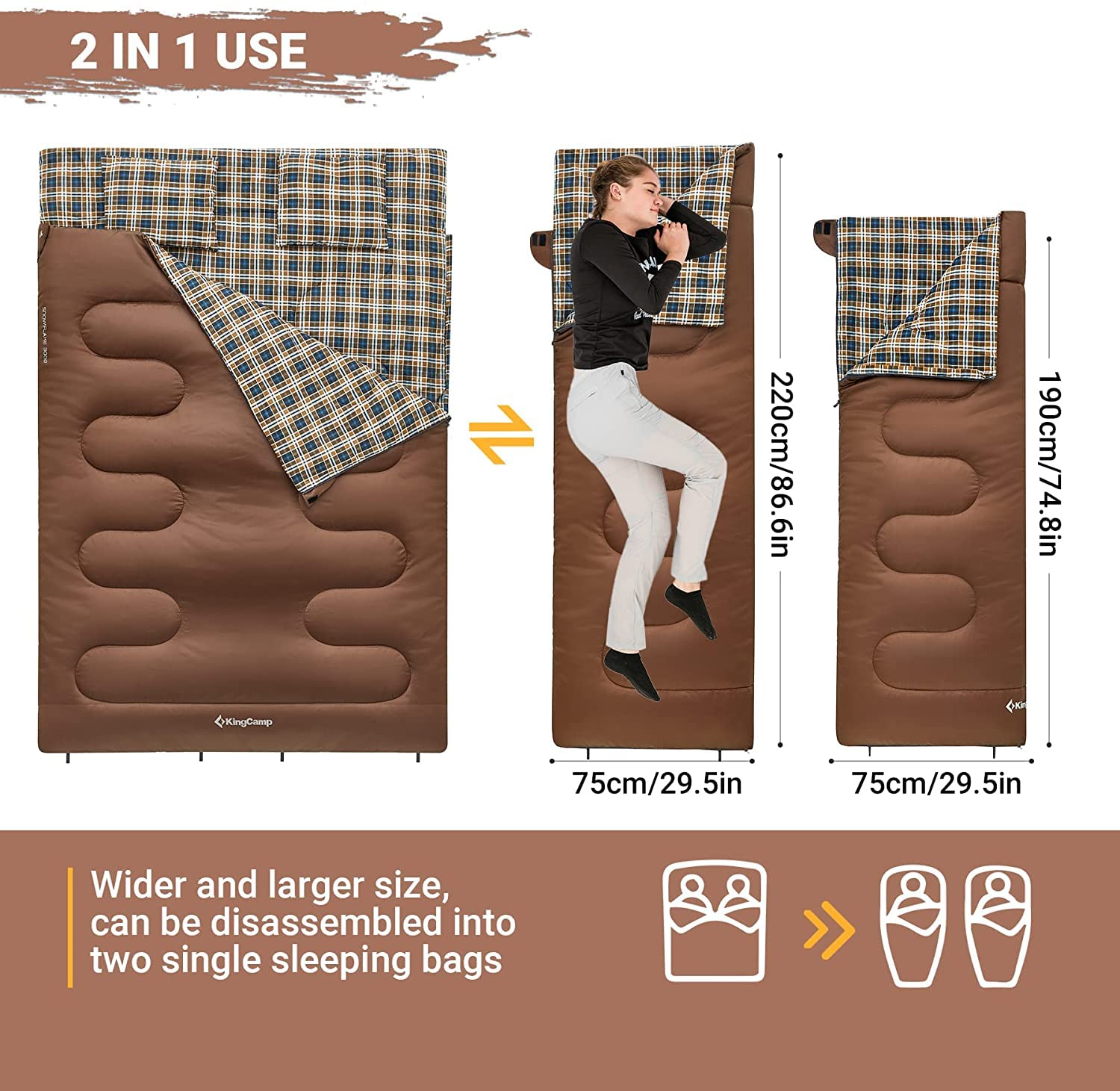 kingcamp-snowflake-300d-double-flannel-sleeping-bag image 7