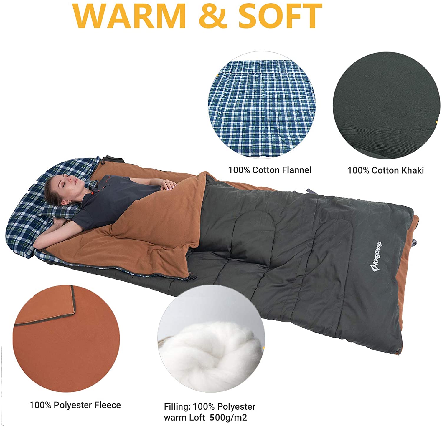 kingcamp-3-season-3-in-1-envelope-hooded-sleeping-bag-with-removable-flannel-lin image 4