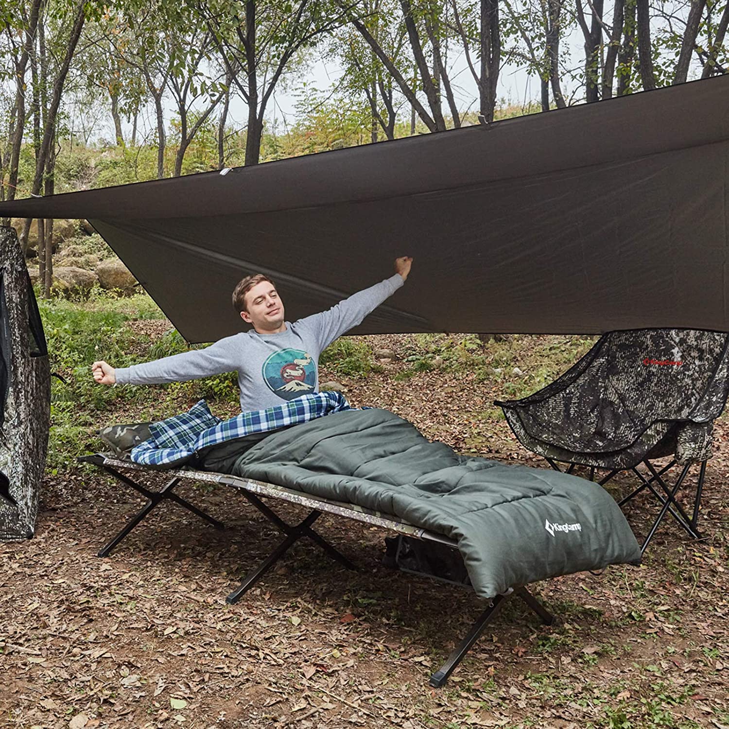 kingcamp-3-season-3-in-1-envelope-hooded-sleeping-bag-with-removable-flannel-lin image 2