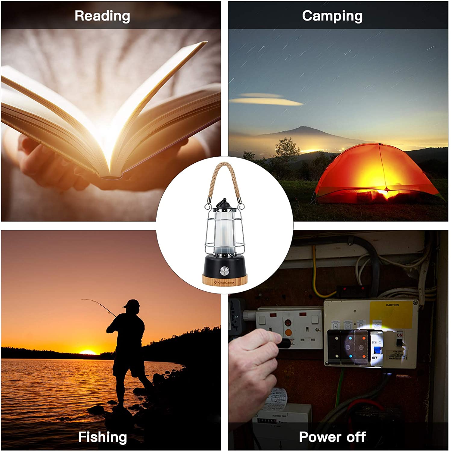 kingcamp-adjustable-brightness-rechargeable-lantern-vintage-style-led-usb-port image 5