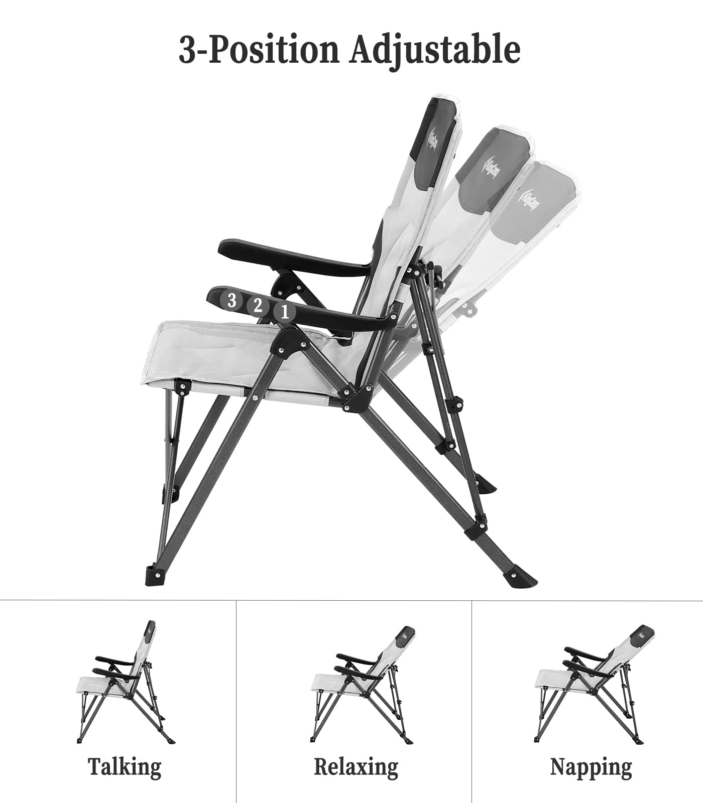 kingcamp-adjustable-heavy-duty-high-back-camping-chair-3-position-recline image 4