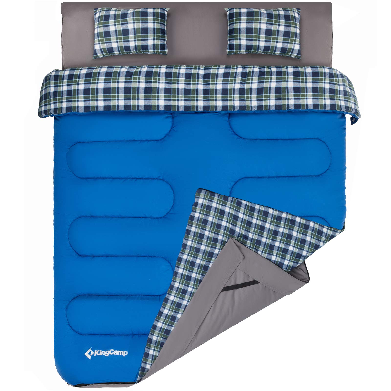 kingcamp-airbed-fitted-double-sleeping-bag-with-sheet-pillows-camping-sleep-syst image 2