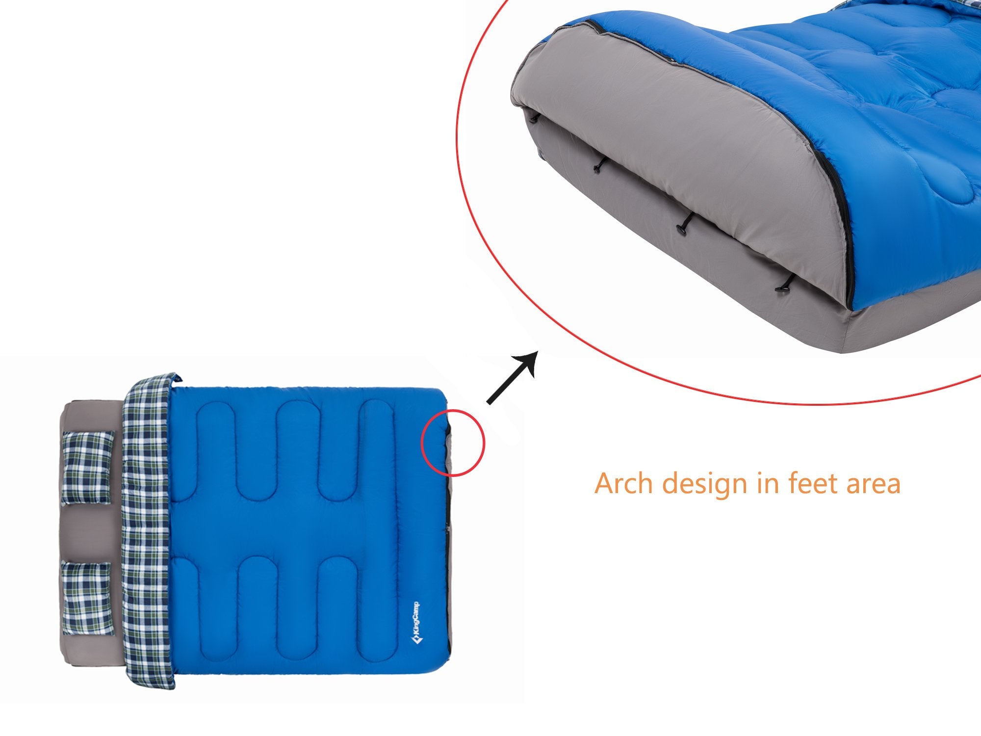 kingcamp-airbed-fitted-double-sleeping-bag-with-sheet-pillows-camping-sleep-syst image 6