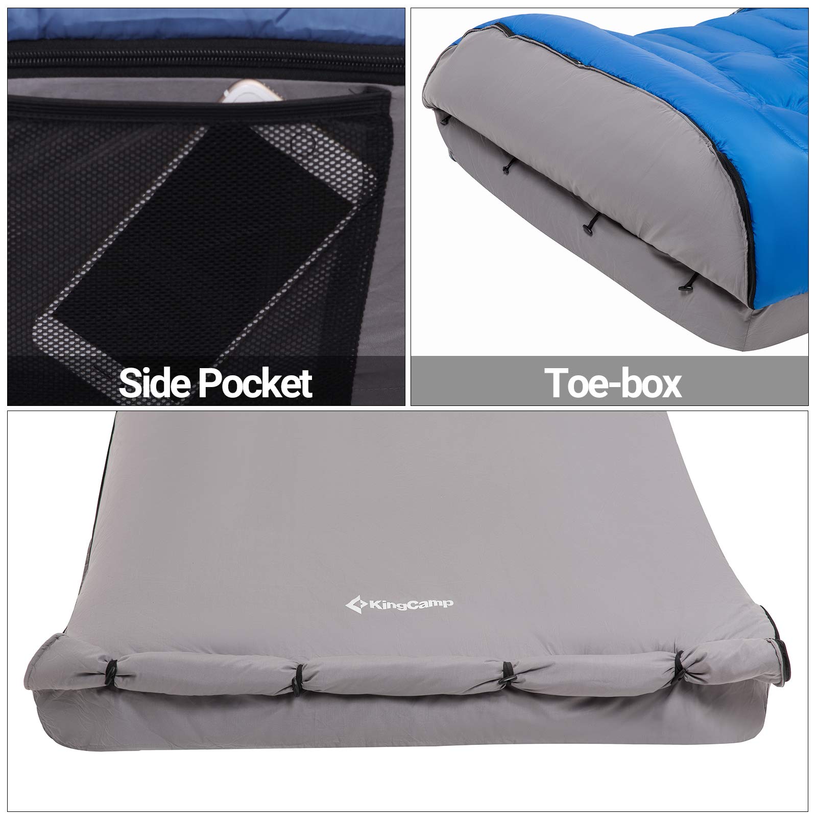 kingcamp-airbed-fitted-double-sleeping-bag-with-sheet-pillows-camping-sleep-syst image 4