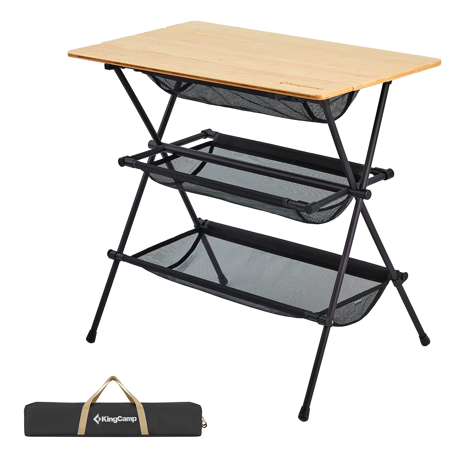 kingcamp-camping-detachable-shelf-with-bamboo-table-board image 1