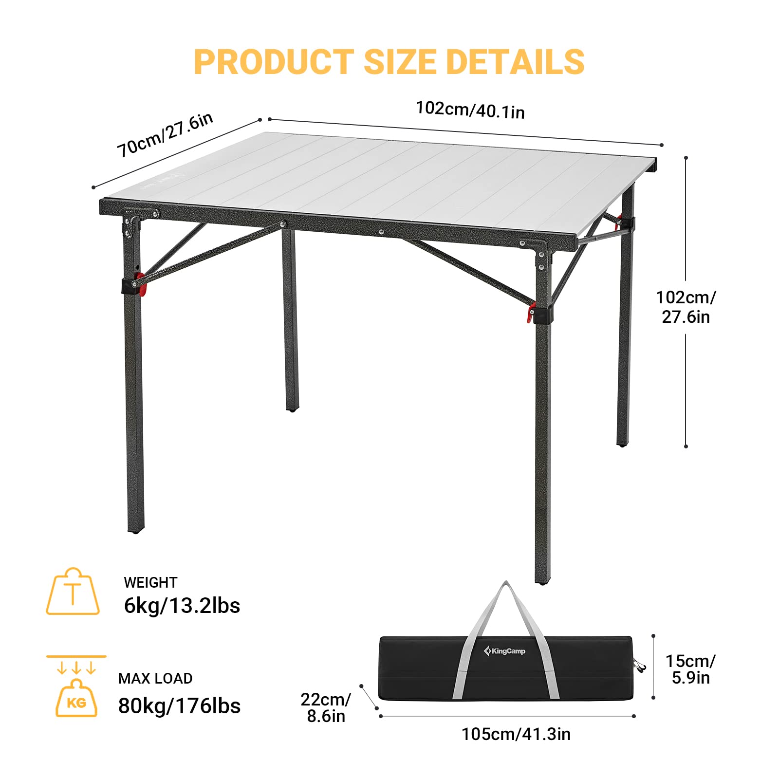 kingcamp-marble-plus-aluminum-table-for-2-4-person image 2