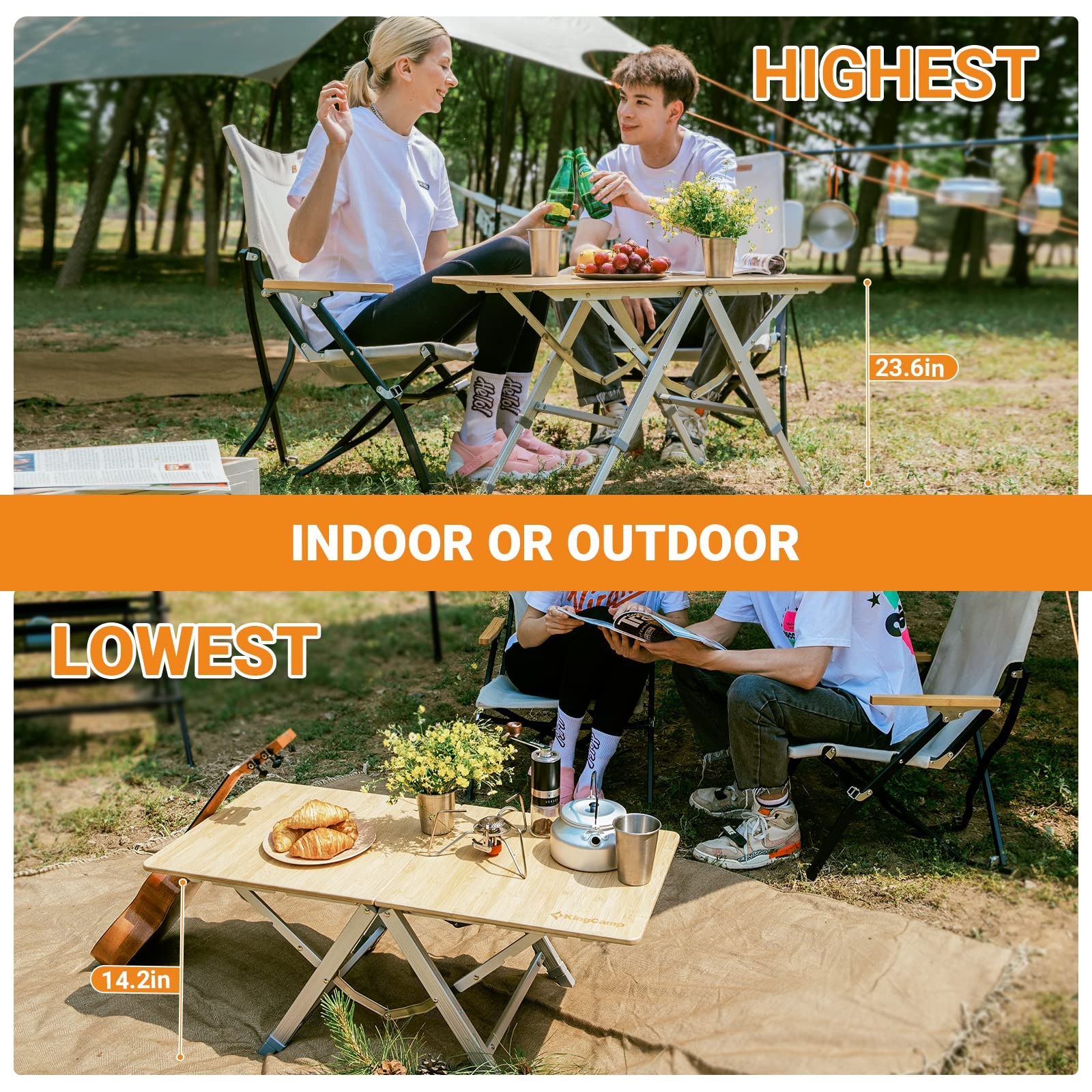 kingcamp-small-bamboo-folding-picnic-table image 5