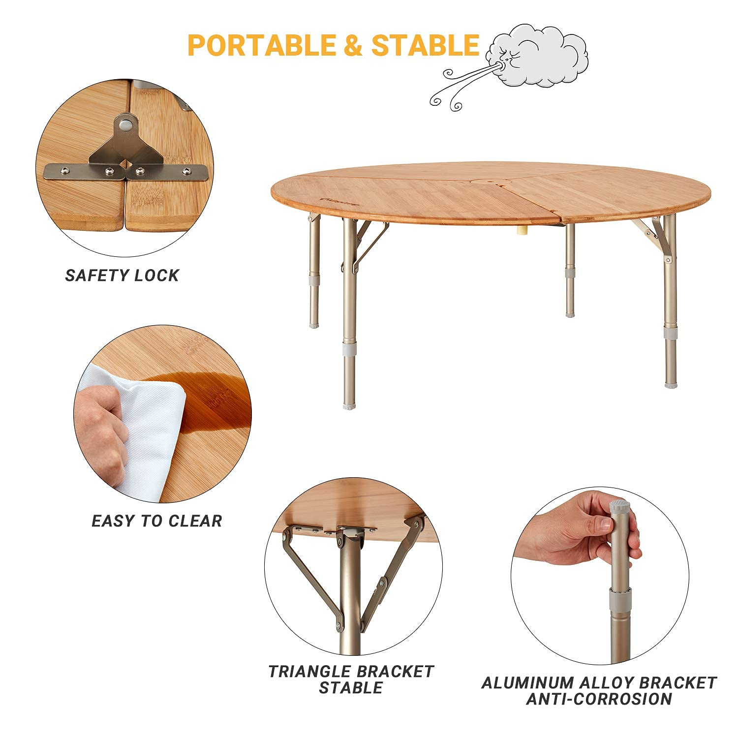kingcamp-bamboo-round-folding-table image 3