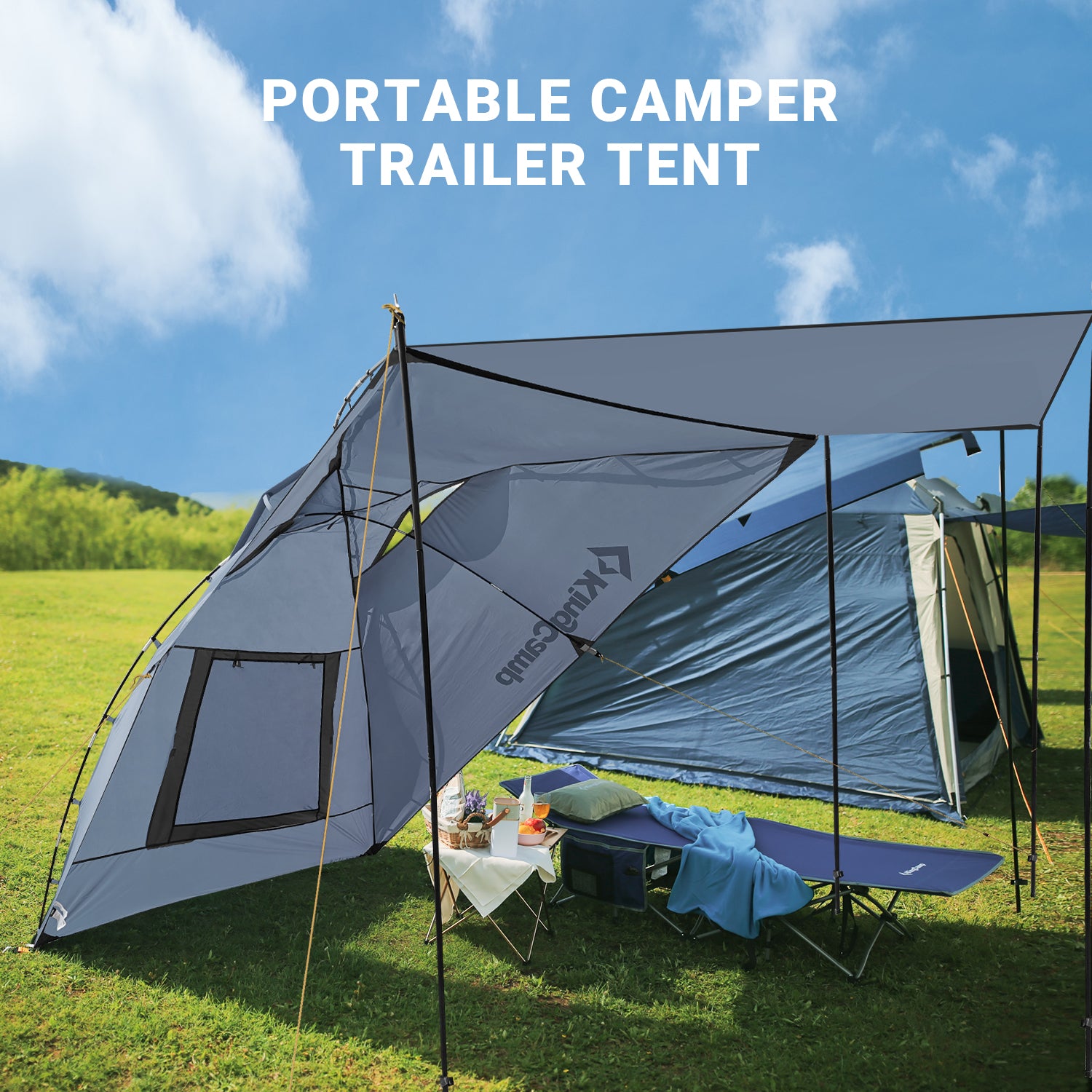 kingcamp-beach-suv-awning-shelter-waterproof-2-3-person-easy-setup-with-poles image 7