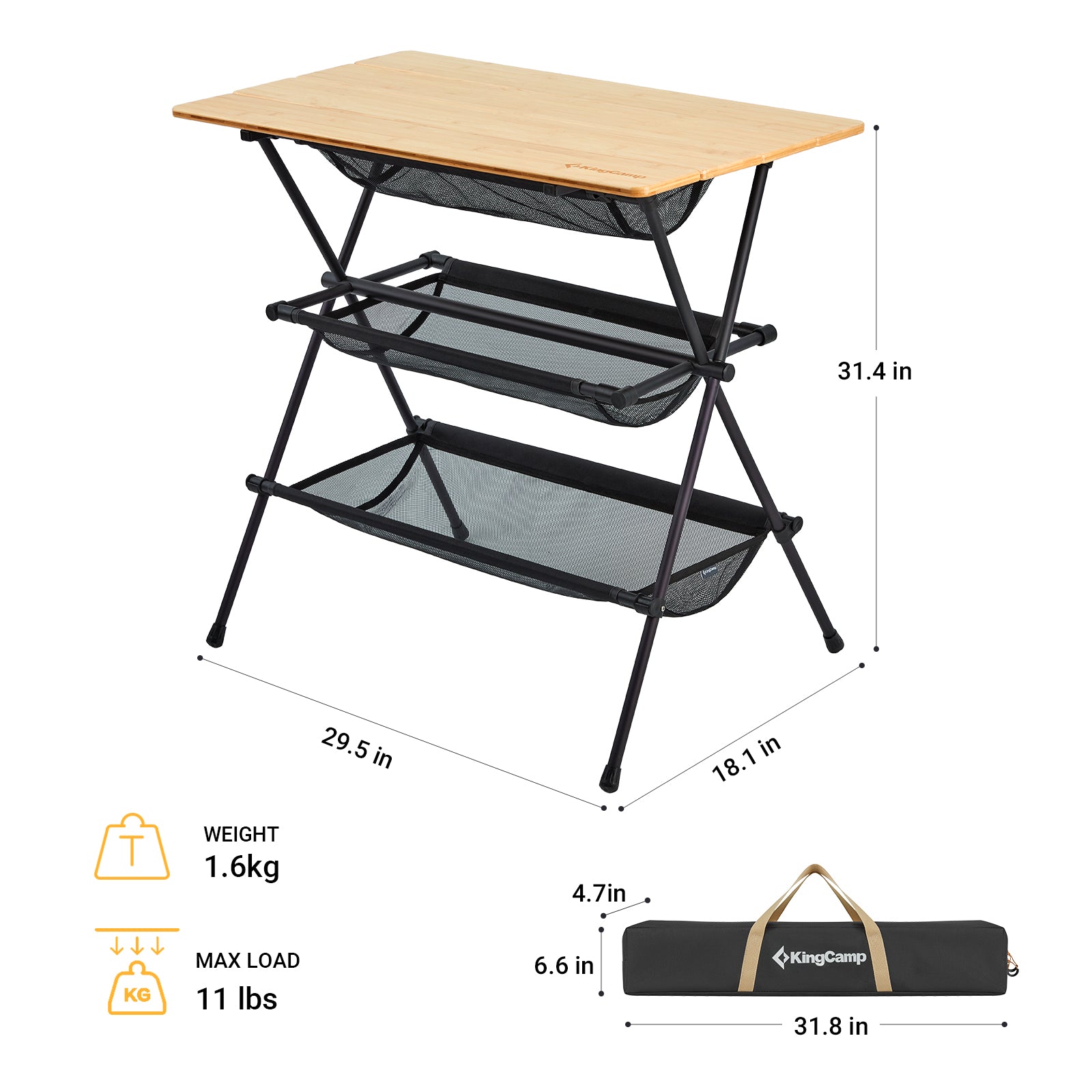 kingcamp-camping-detachable-shelf-with-bamboo-table-board image 3