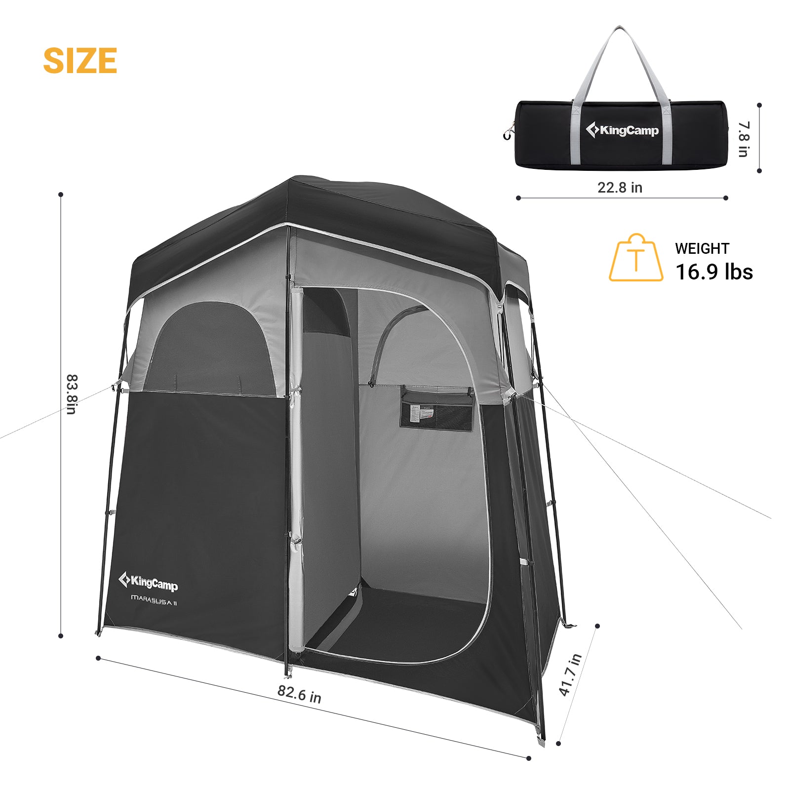 kingcamp-double-room-camping-shower-tent image 3