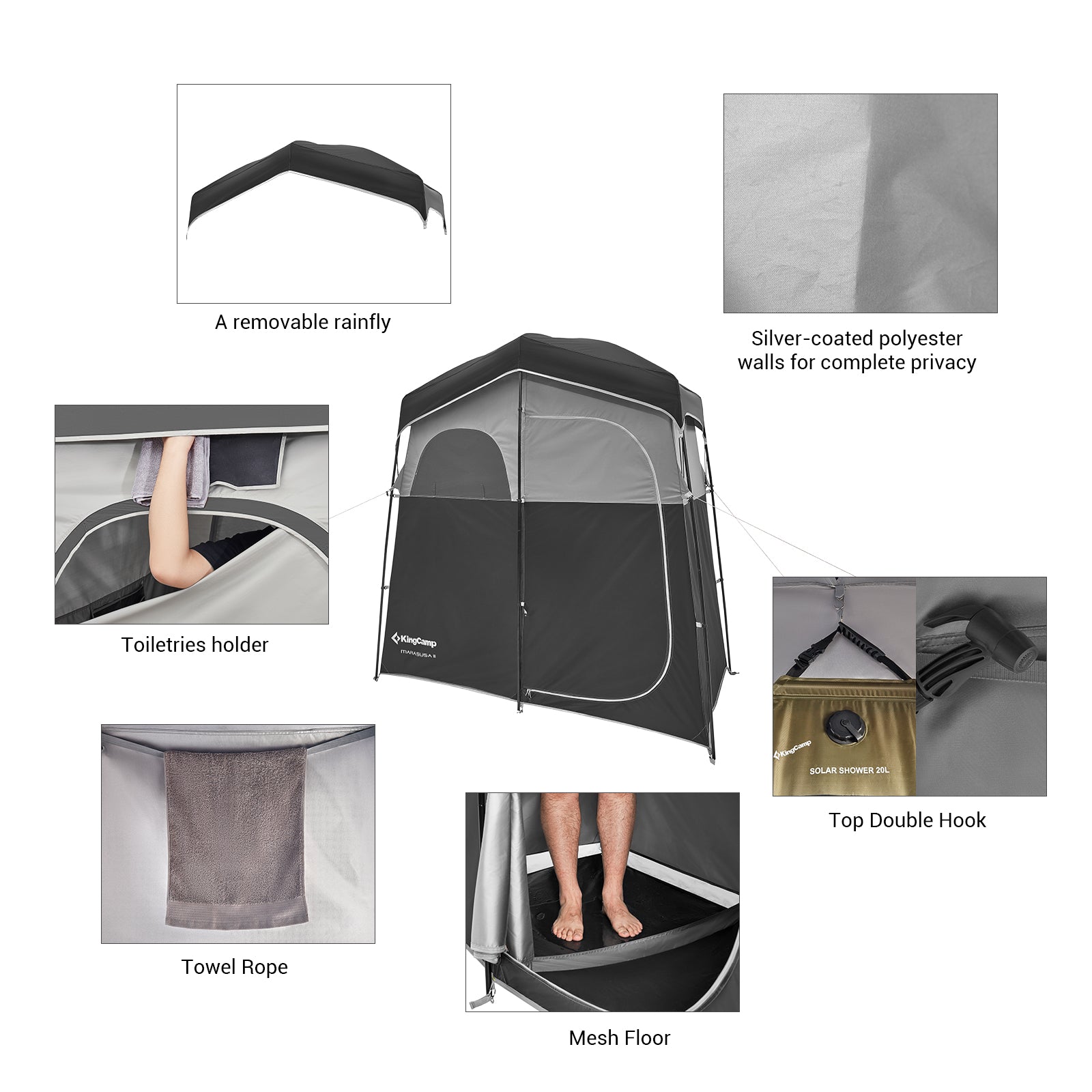 kingcamp-double-room-camping-shower-tent image 5